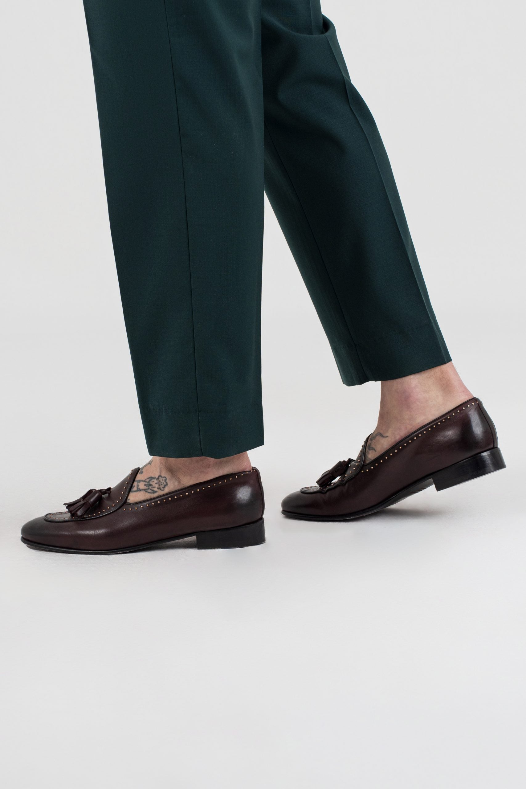 Emerald Green Long Belt Trousers Miami