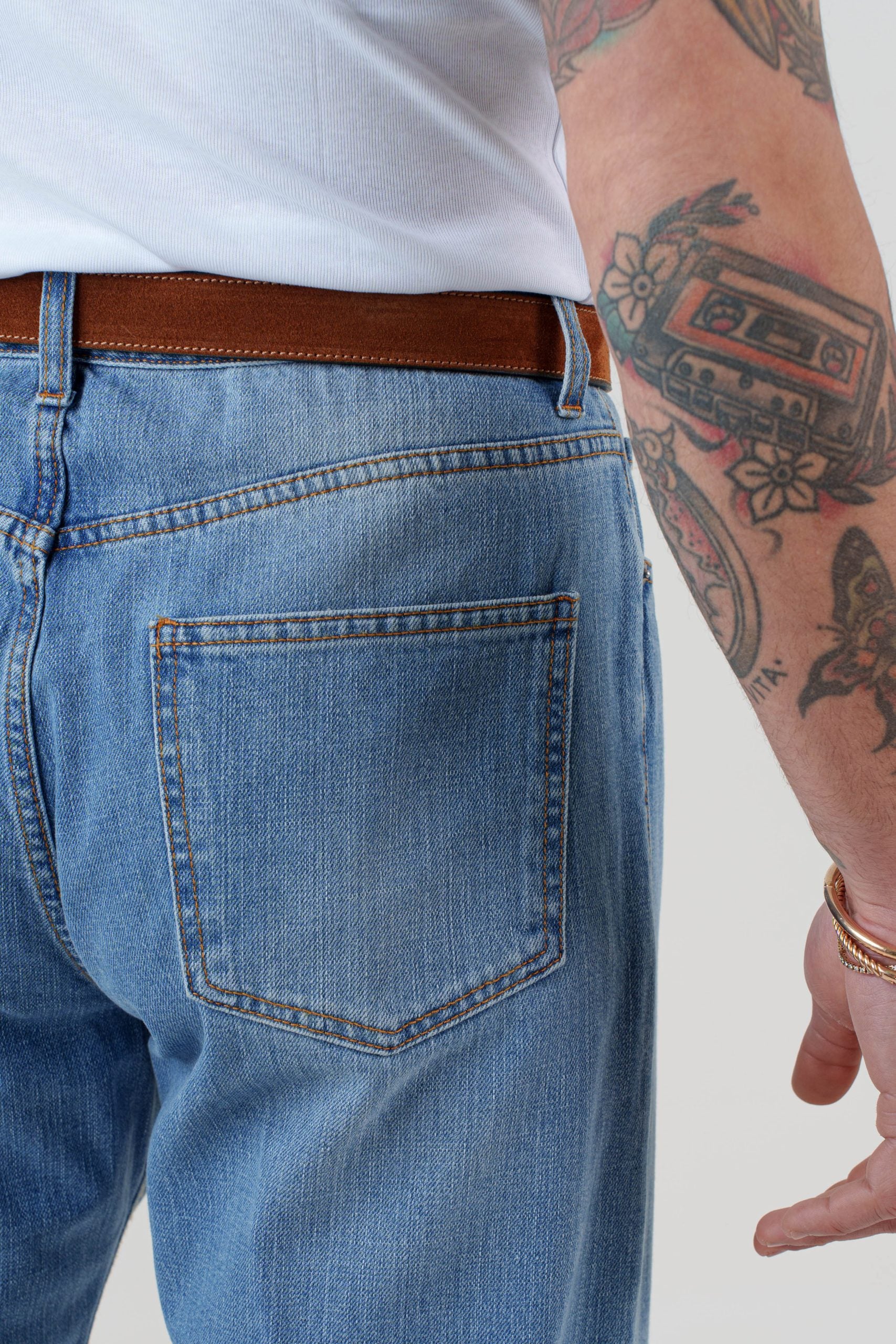 Cintura Native in Pelle Scamosciata Cuoio