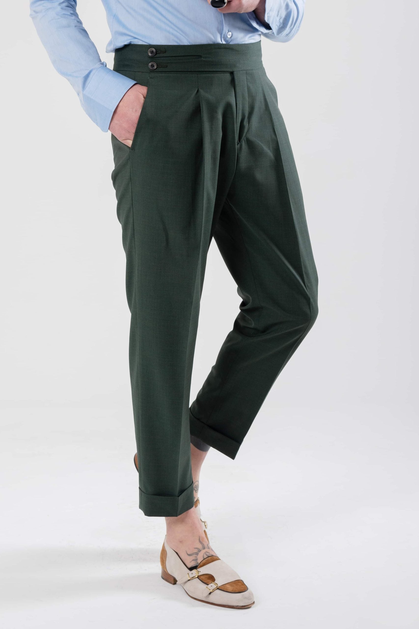 Pantalone Biforcato Verde Bosco Cannes