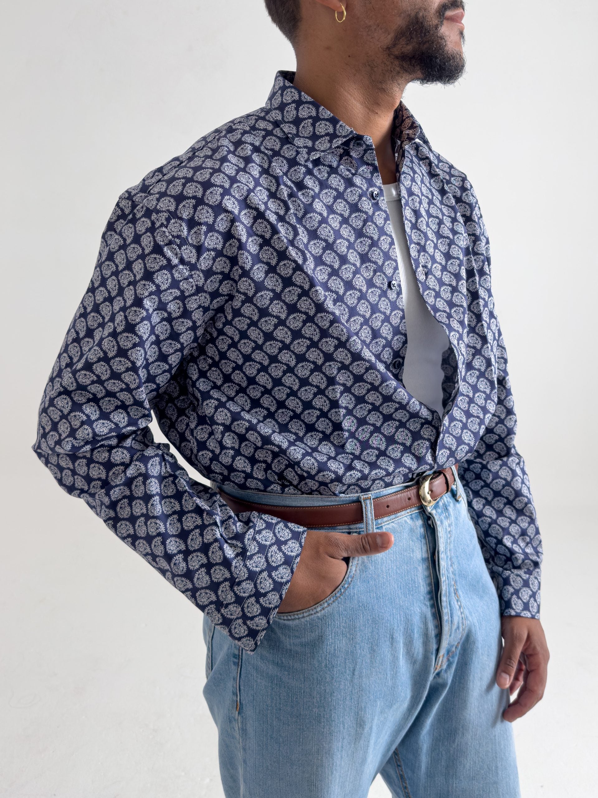 Camicia Oversize fantasia Bandana Blu