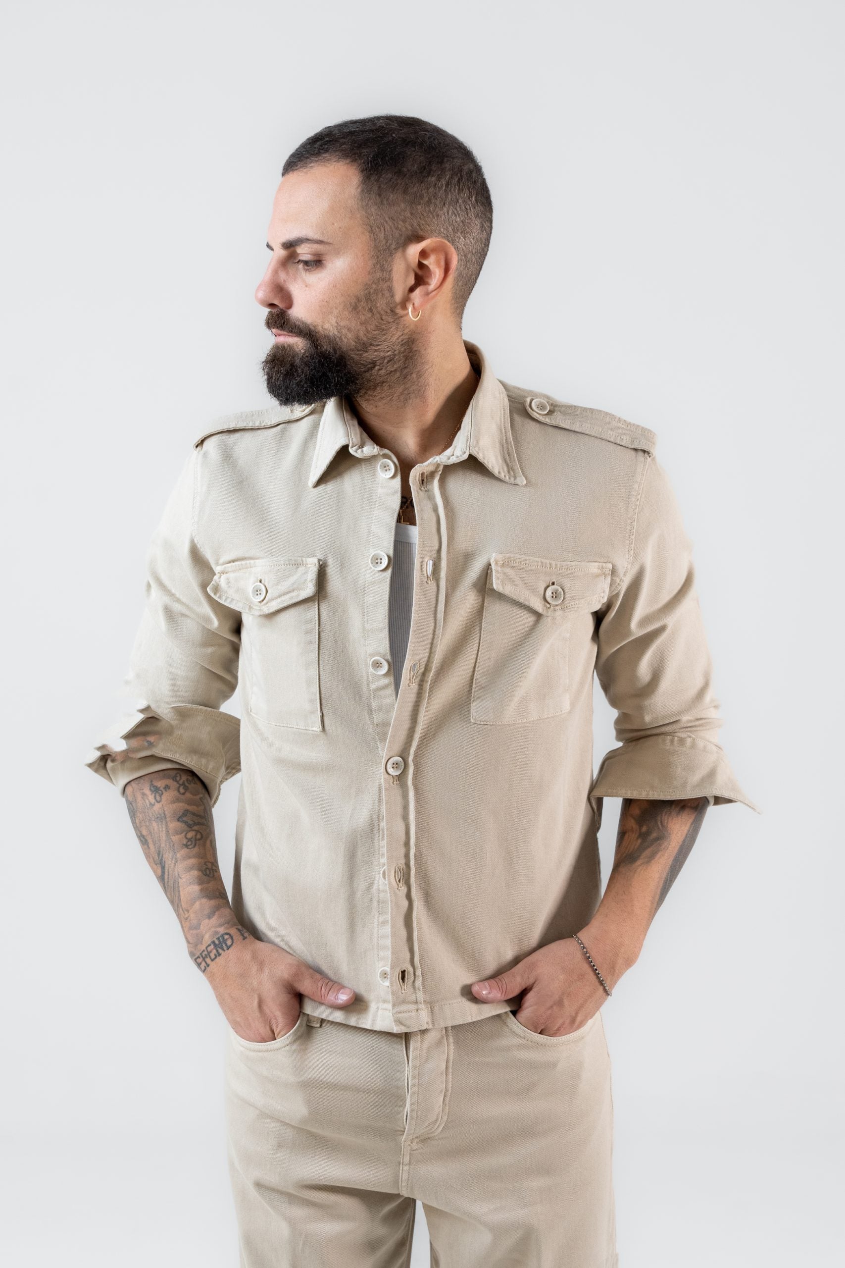 Giacchetto di Jeans Beige
