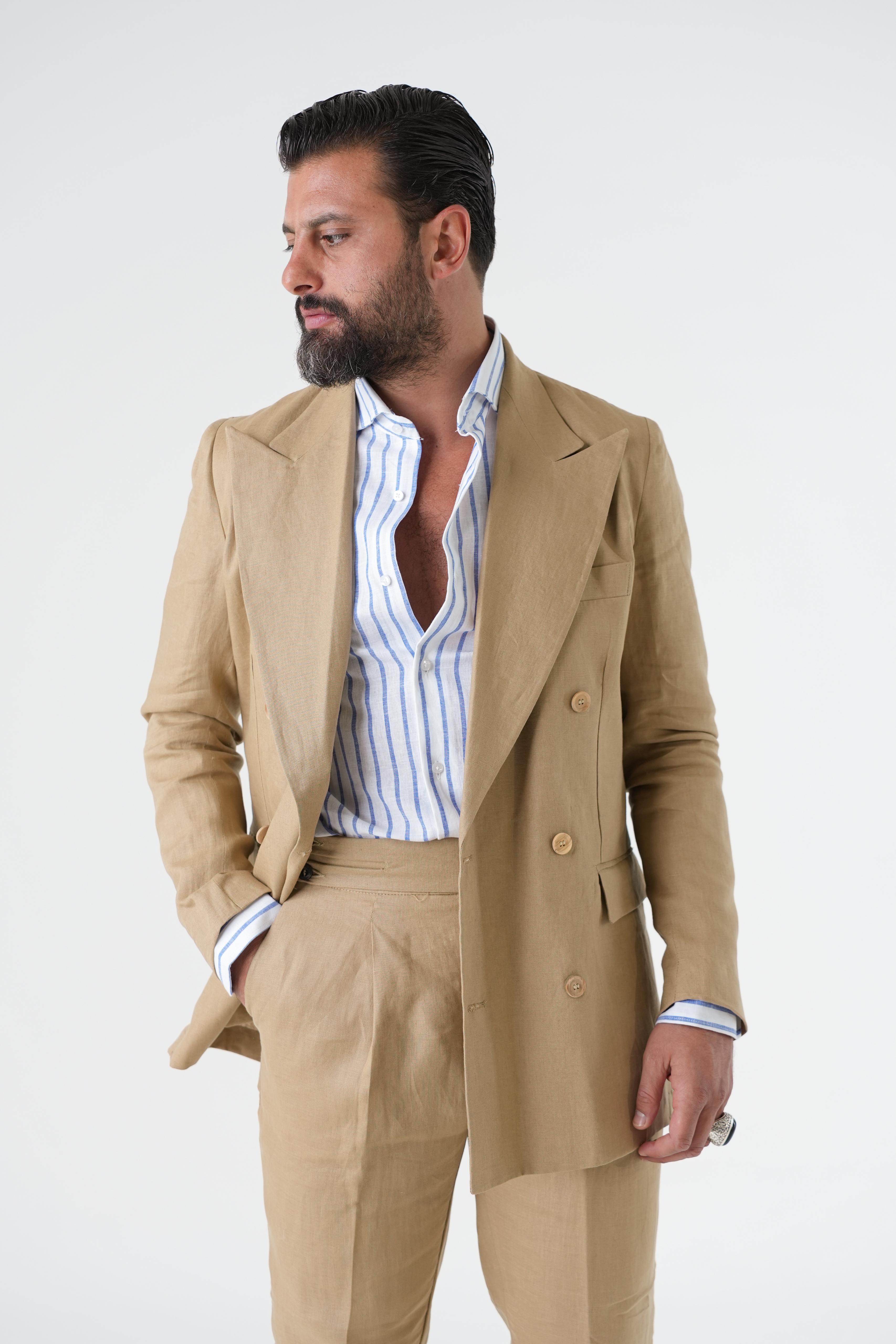Giacca Judit in Lino Beige