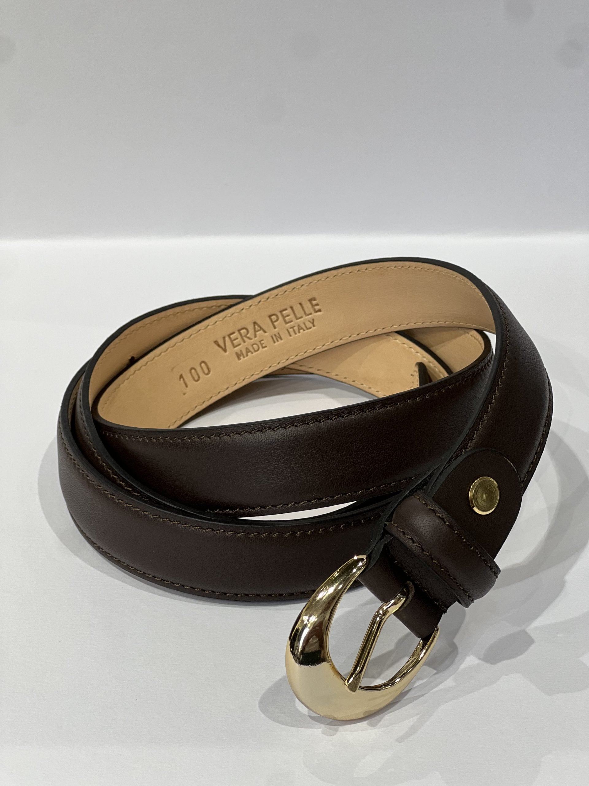 Cintura Classica in Pelle Testa di Moro