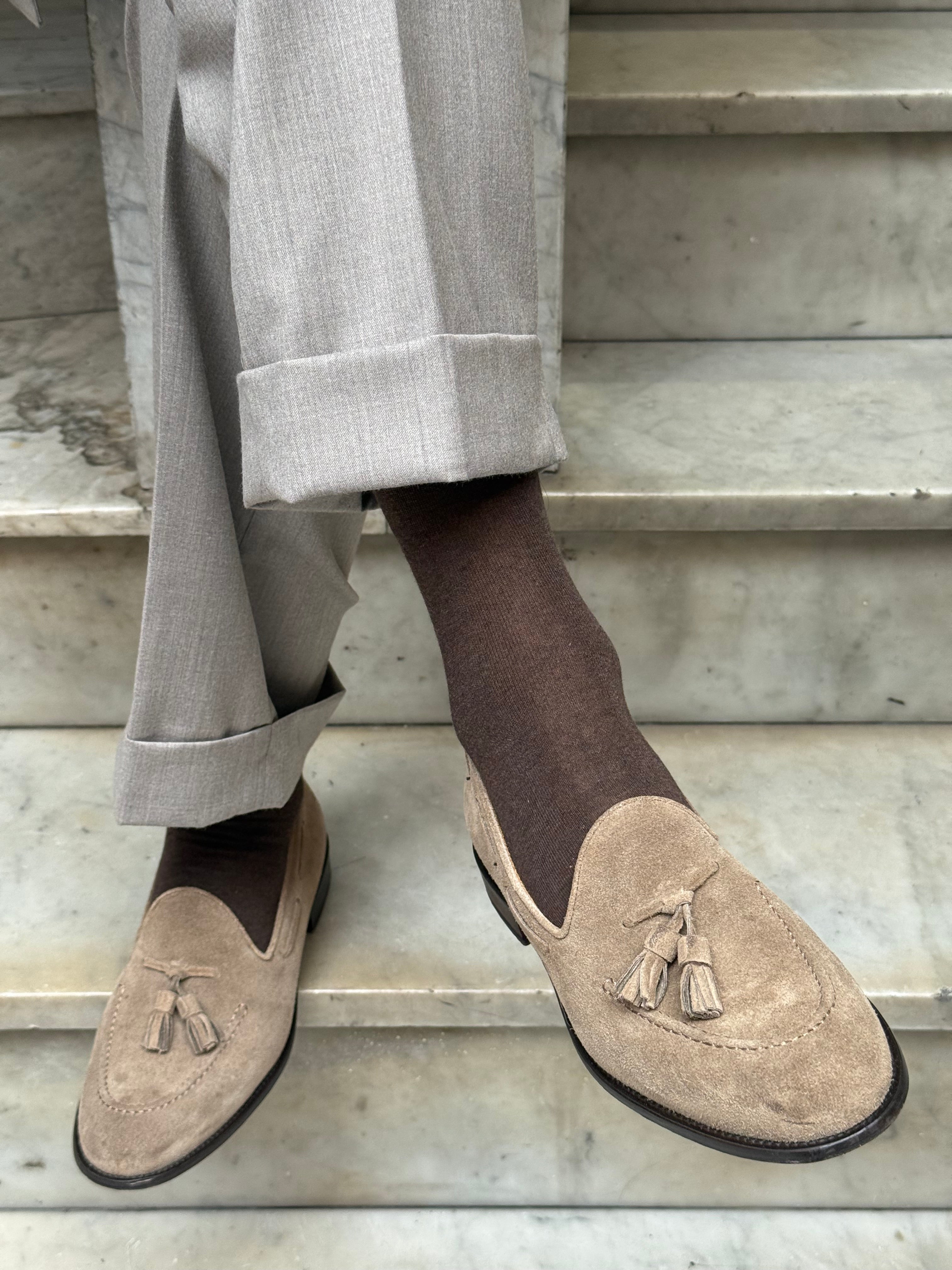 Calza in Cashmere e Cotone a Moro