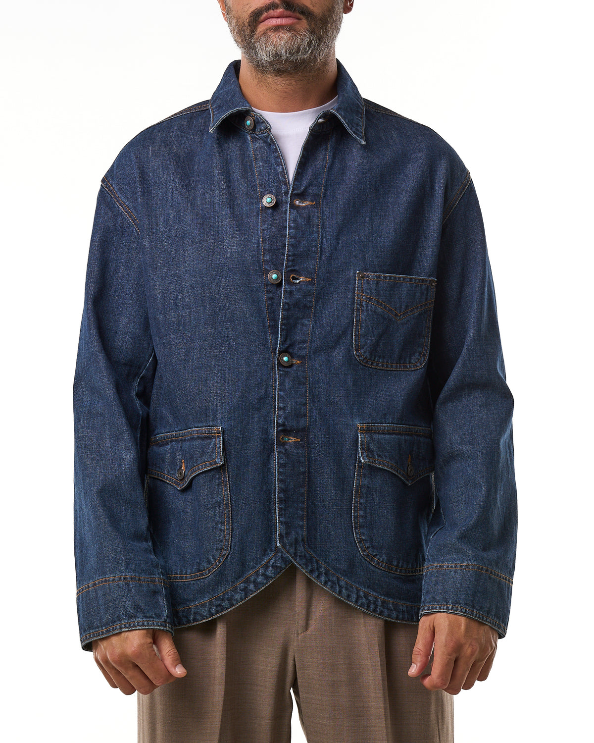 Chaqueta vaquera lavada con mosquetones, azul lavado