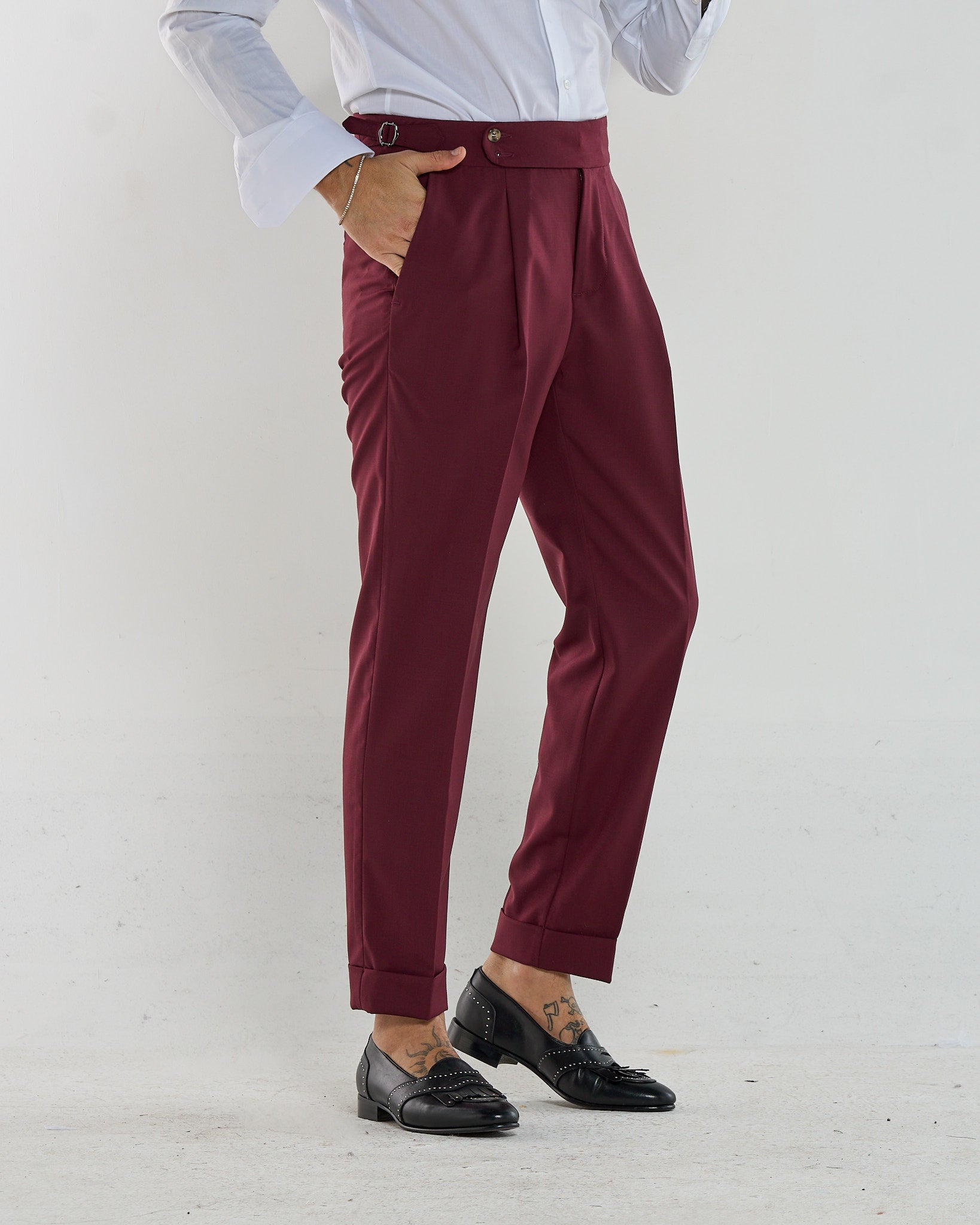 Amaranth Florence Trousers with Round Bustier