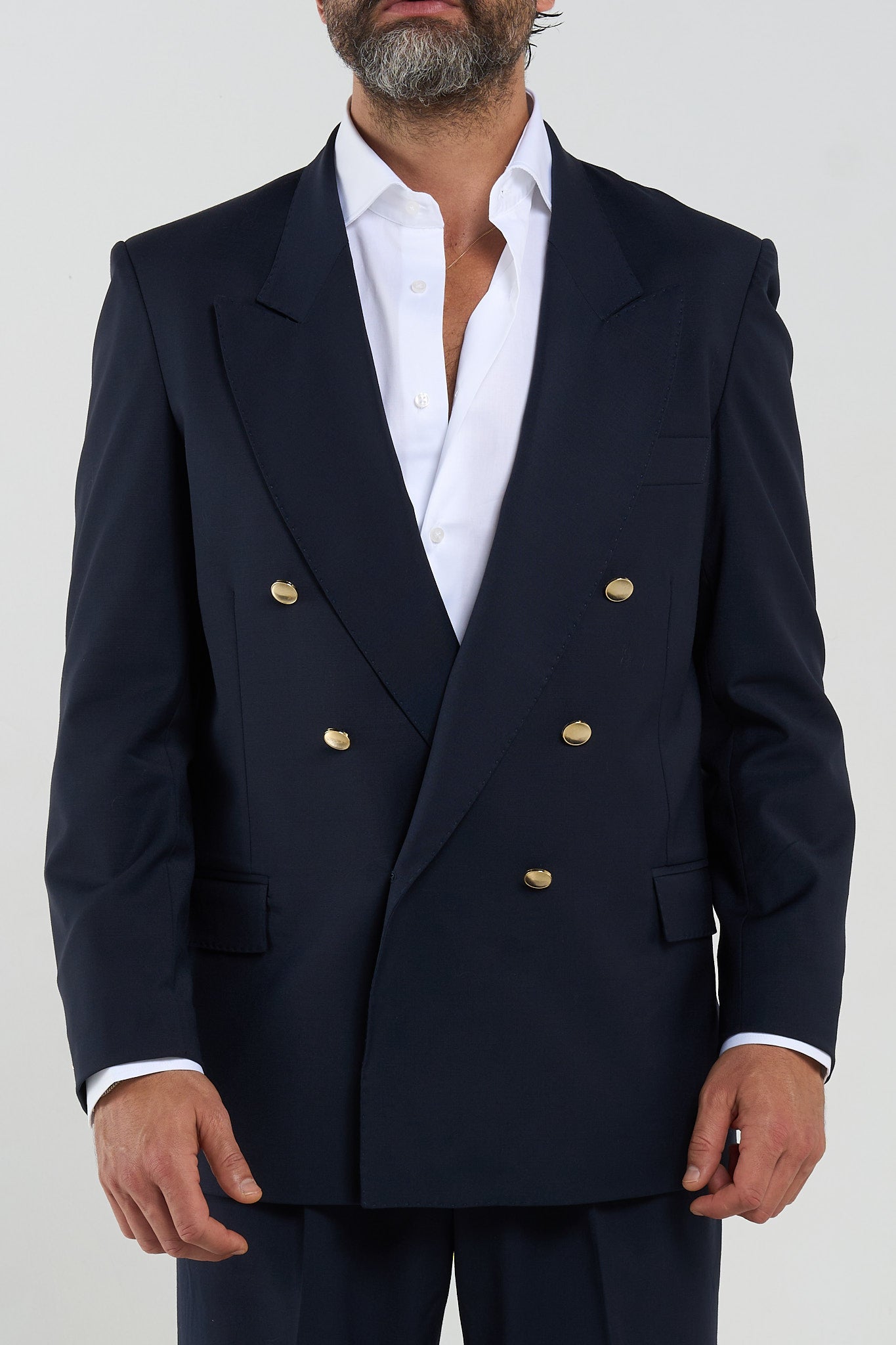 Giacca con Bottoni Oro Blu Napoli