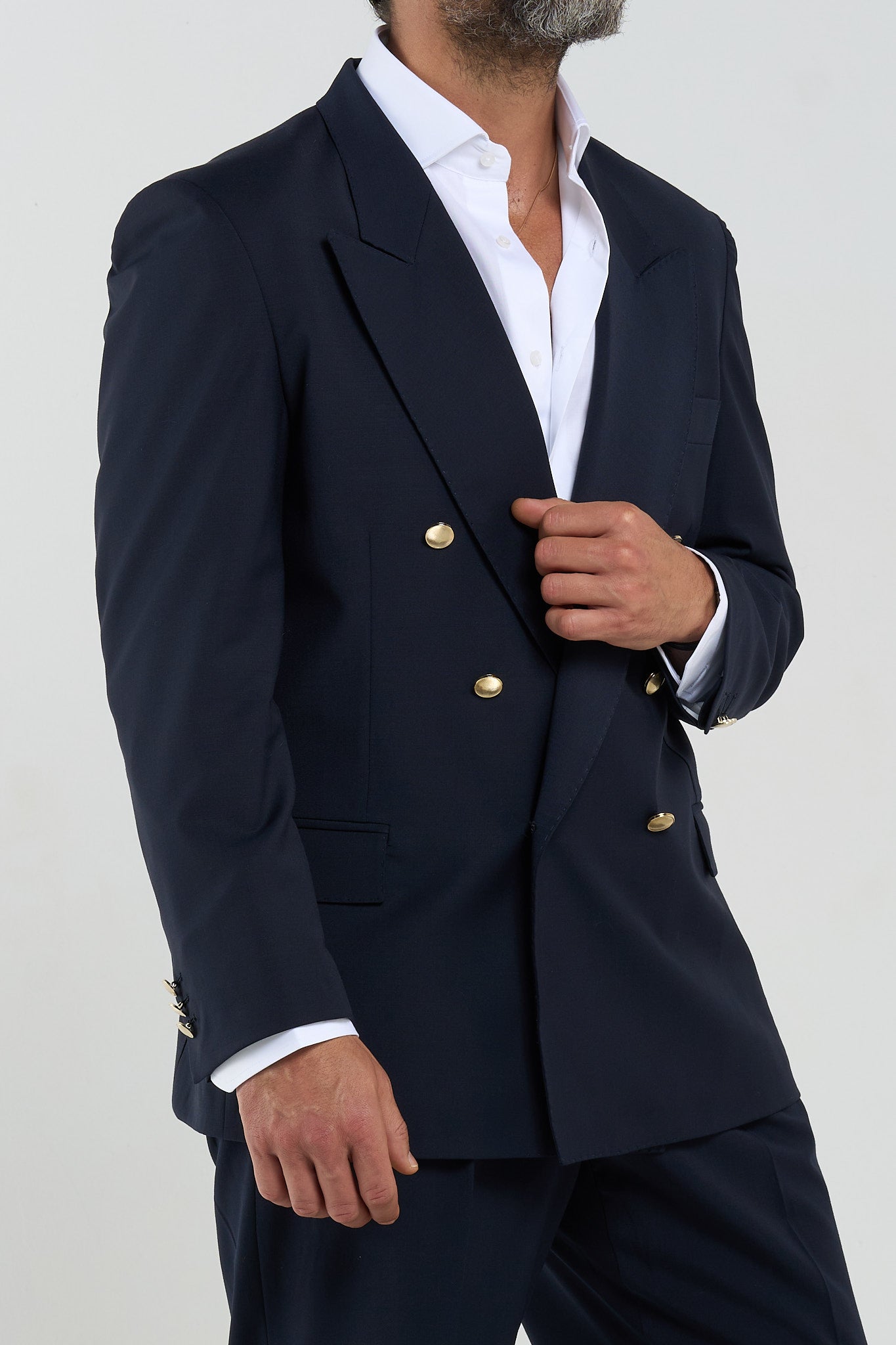 Giacca con Bottoni Oro Blu Napoli