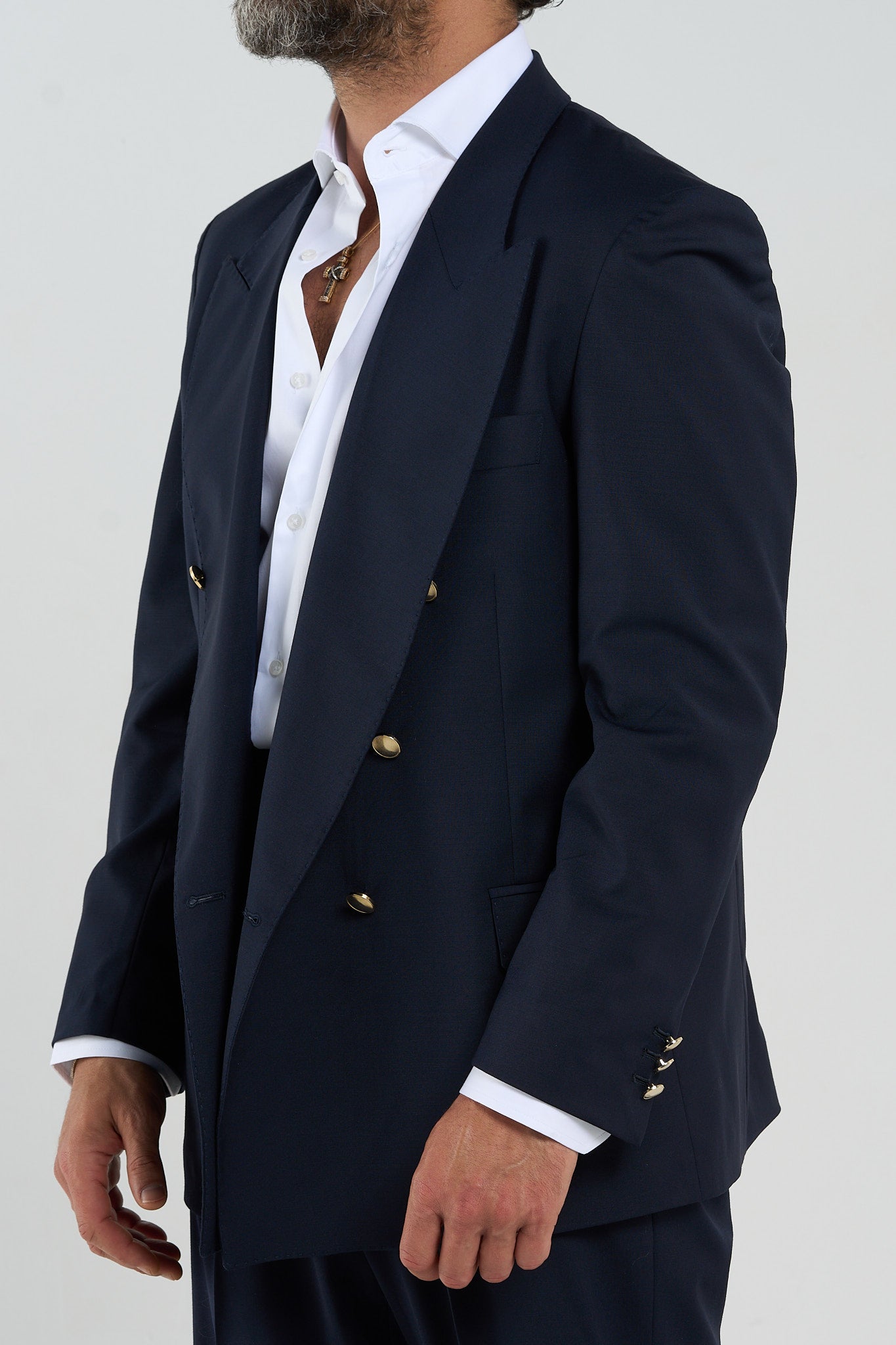 Chaqueta con botones dorados azul Nápoles