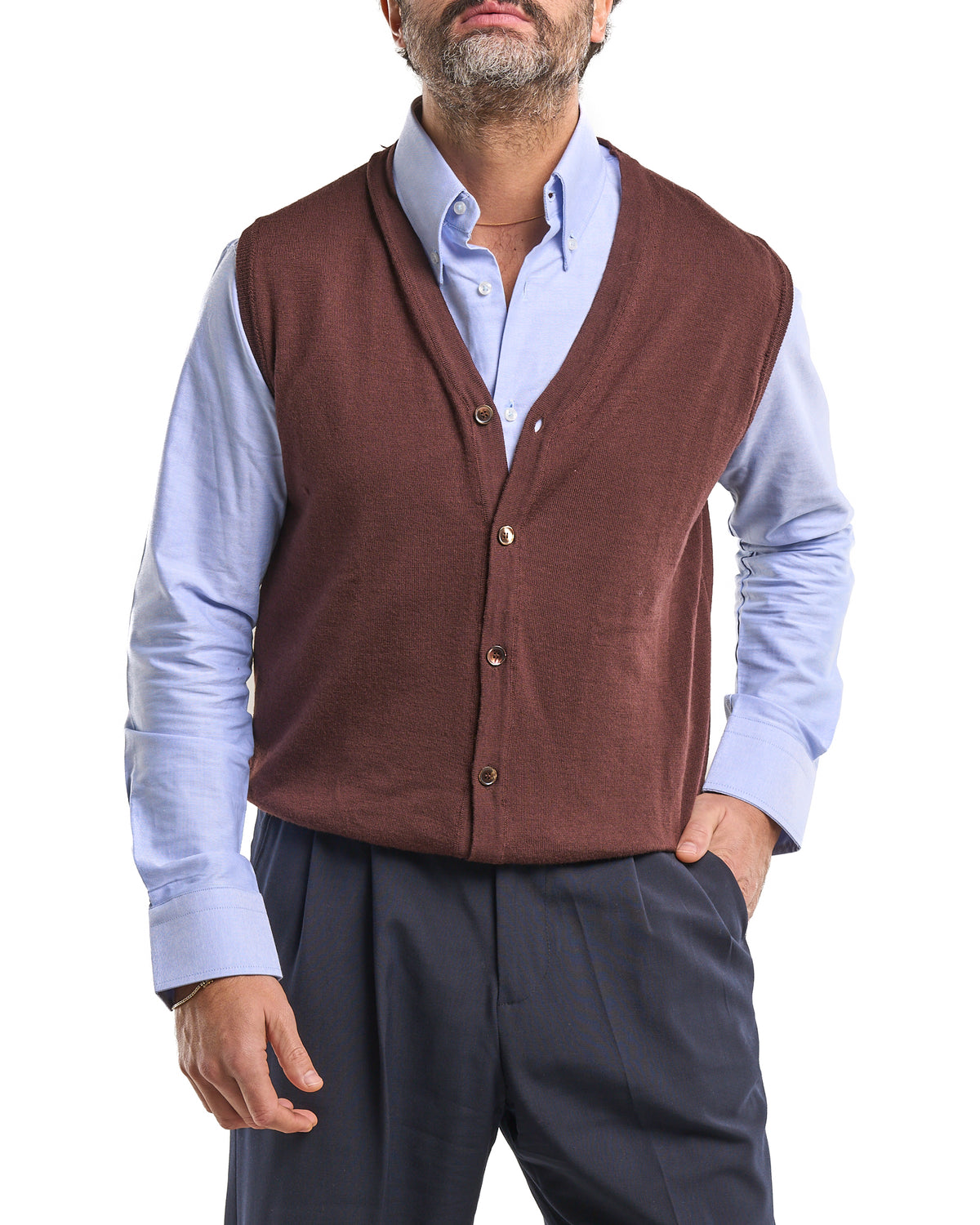100% Merino Wool Vest – Burgundy