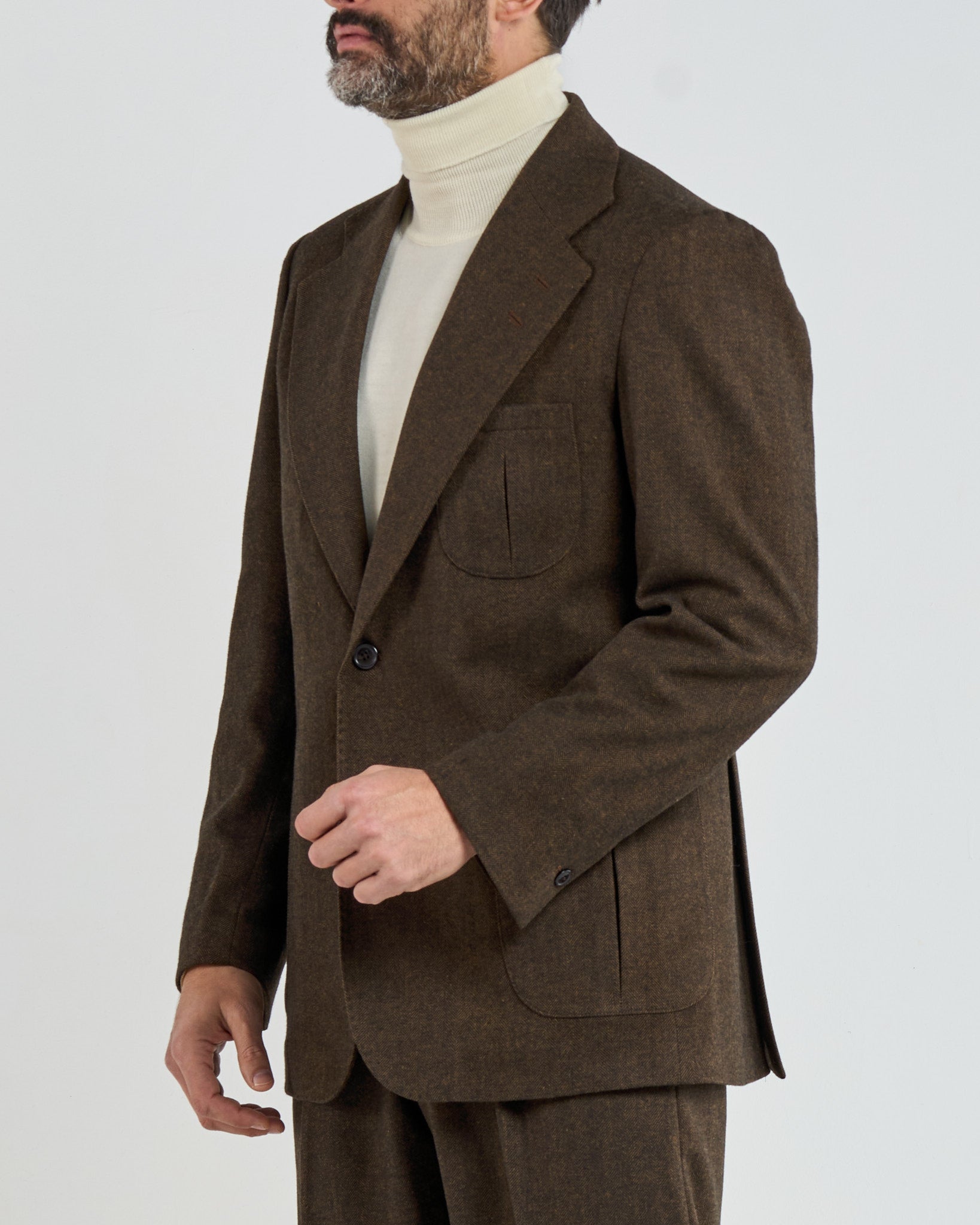 Abito in Flanella Spigato Marrone Courmayeur