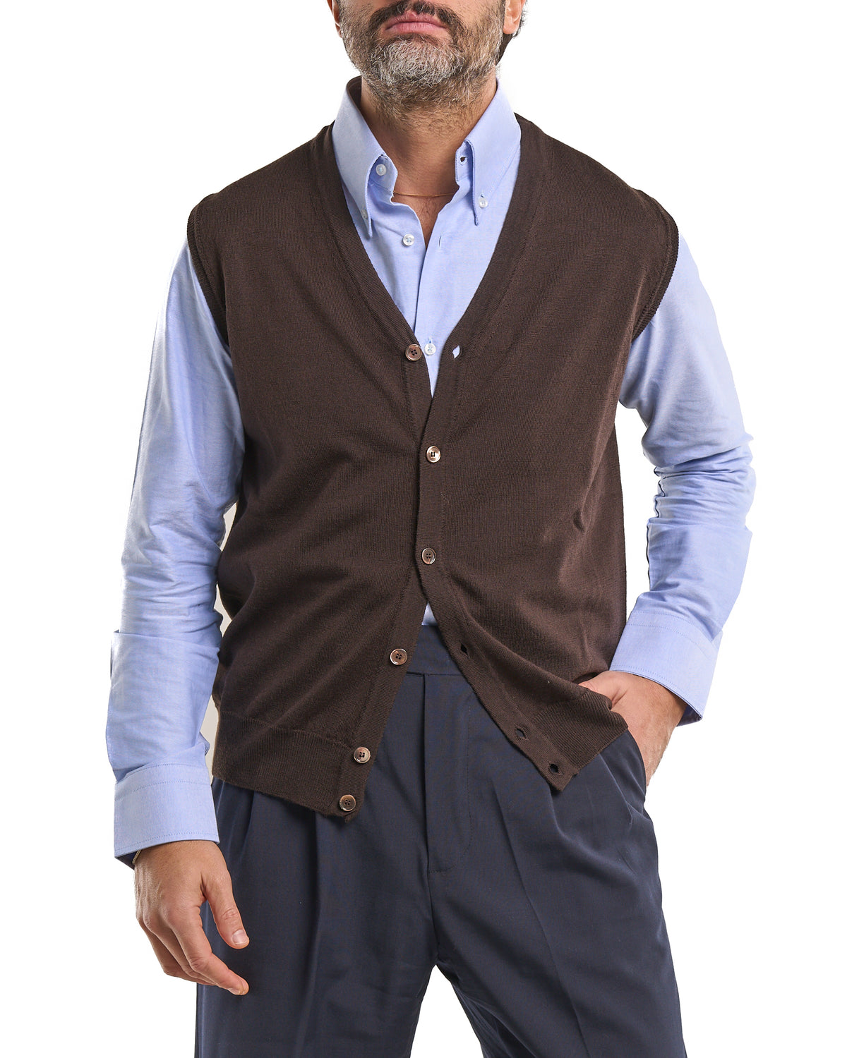 Waistcoat in 100% Moro Merino Wool