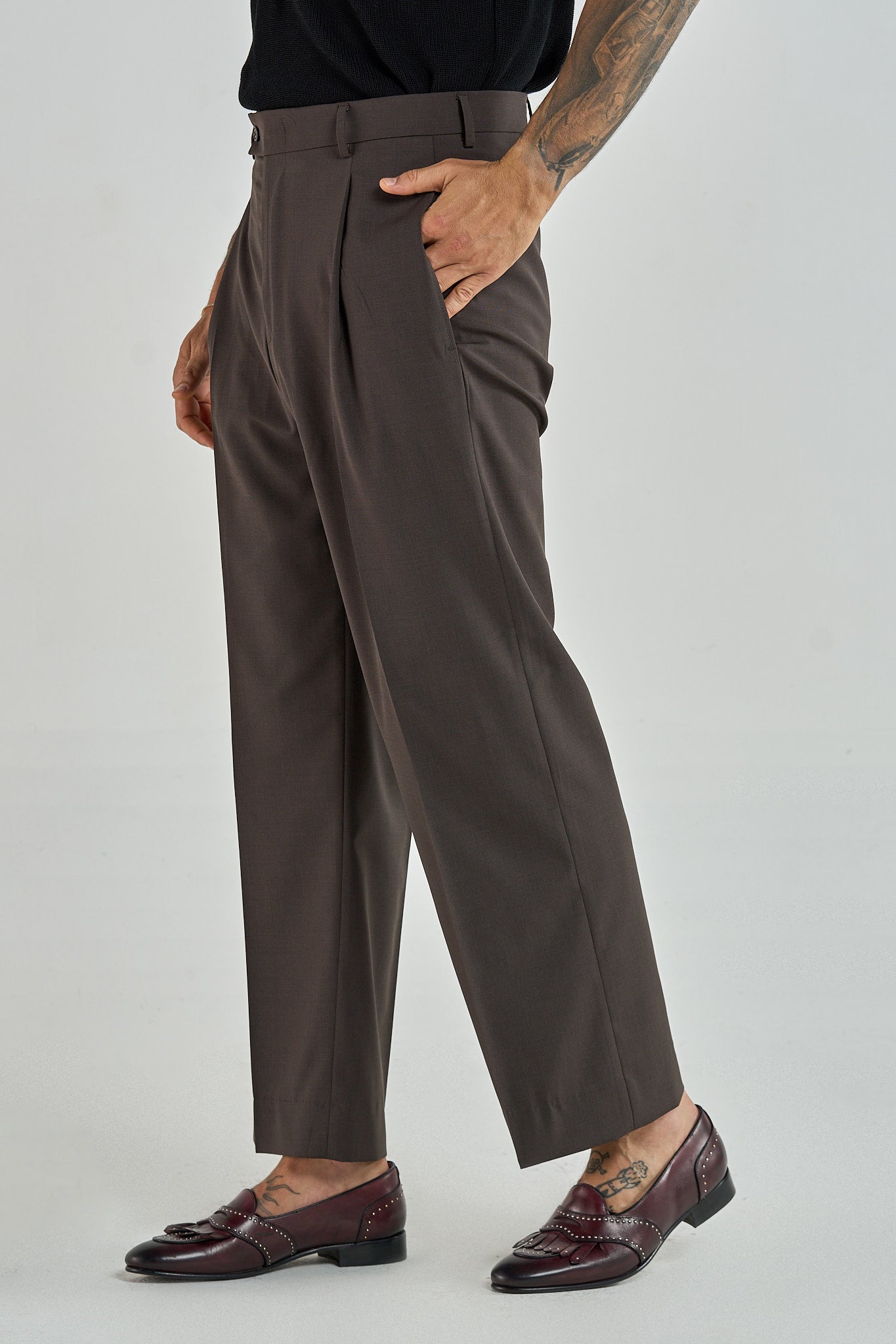 Pantalone Fondo Ampio Senza Piega Testa di Moro Siena