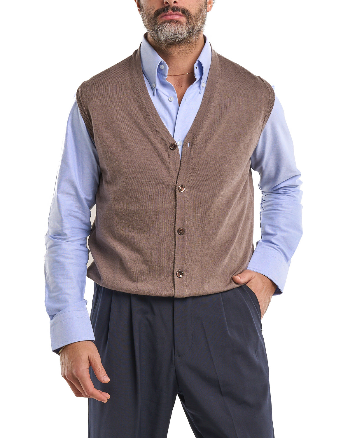100% Merino Wool Vest – Sand