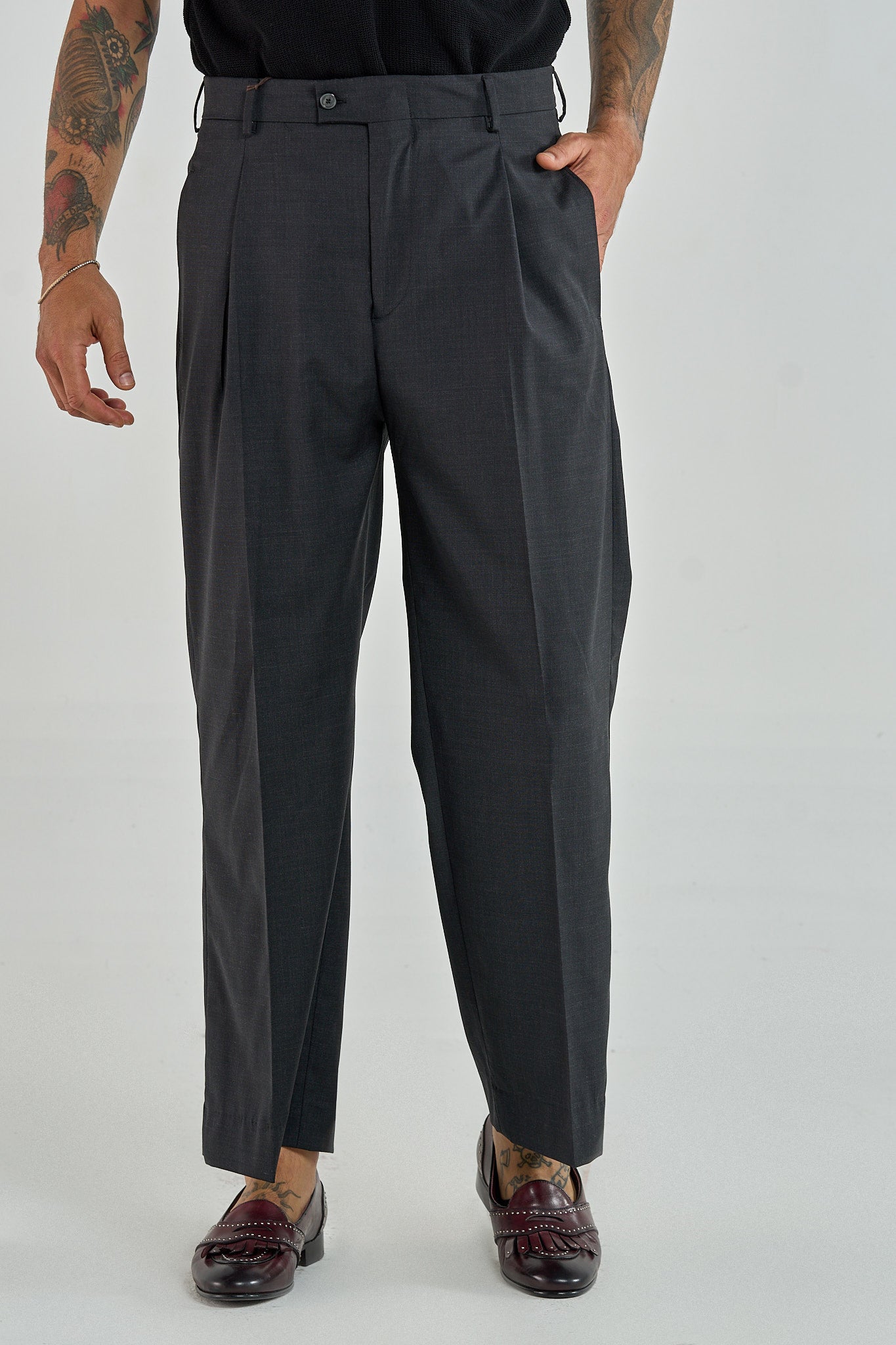 Pantalone Fondo Ampio Senza Piega Fumo Tokyo