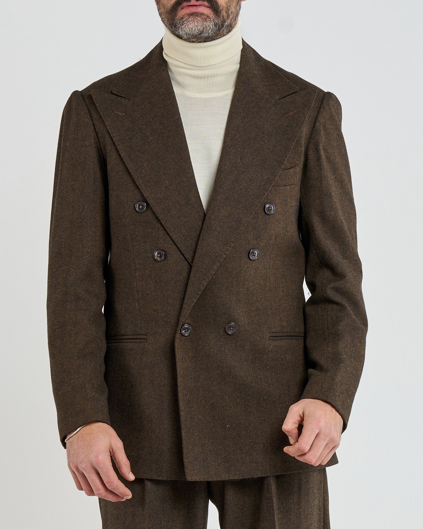 Abito in Flanella Spigato Marrone Courmayeur