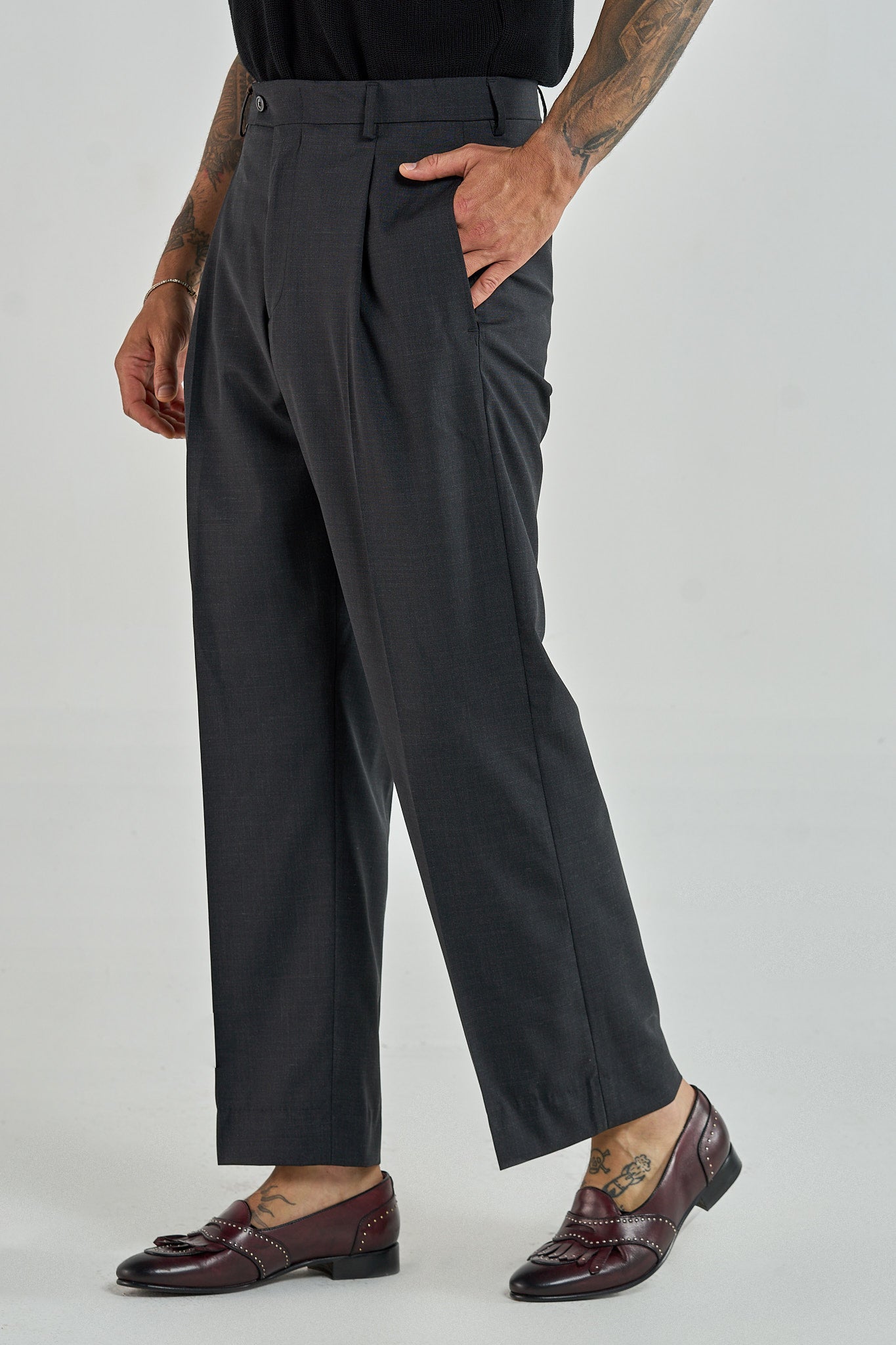 Pantalone Fondo Ampio Senza Piega Fumo Tokyo