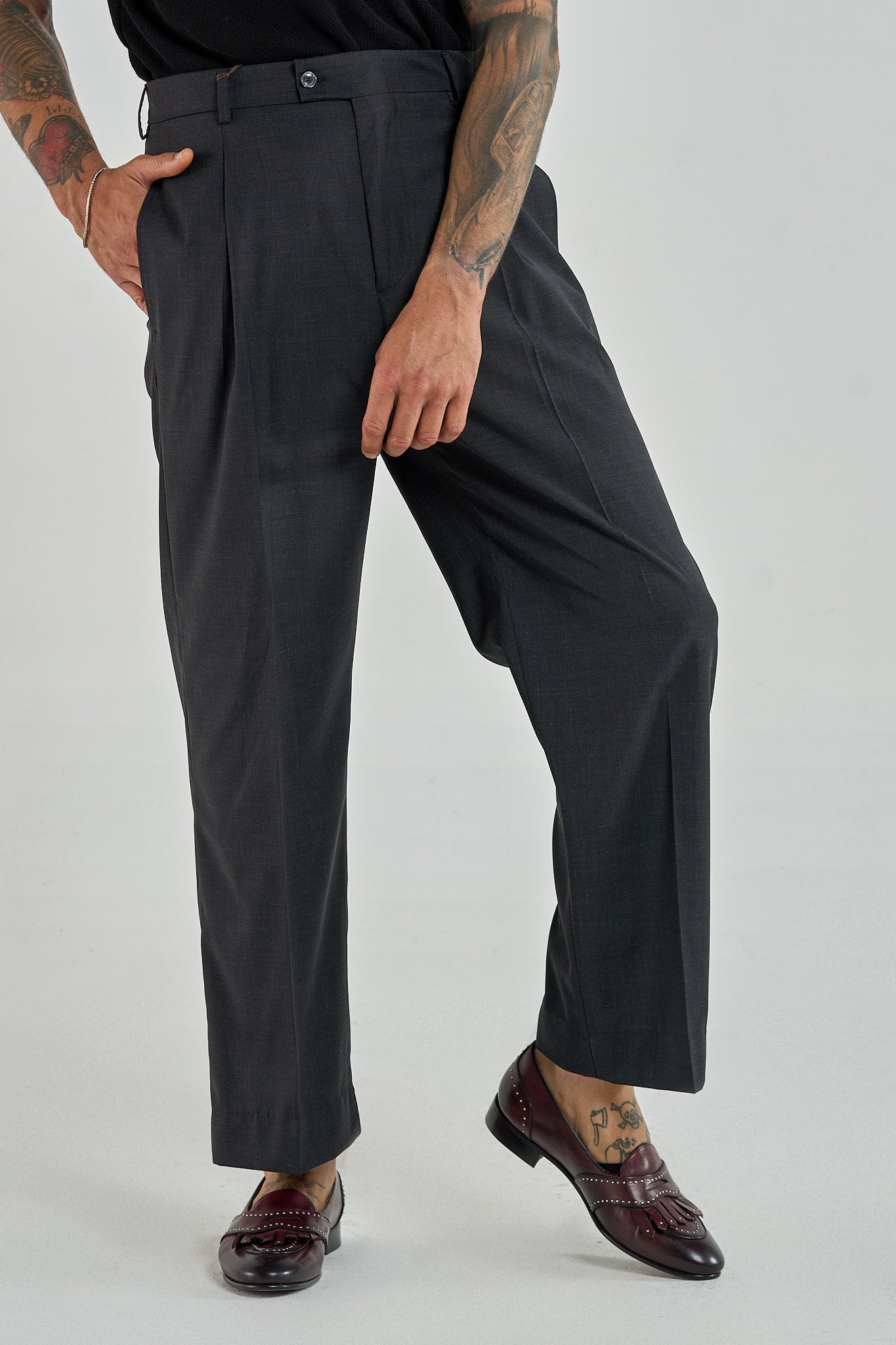 Pantalone Fondo Ampio Senza Piega Fumo Tokyo