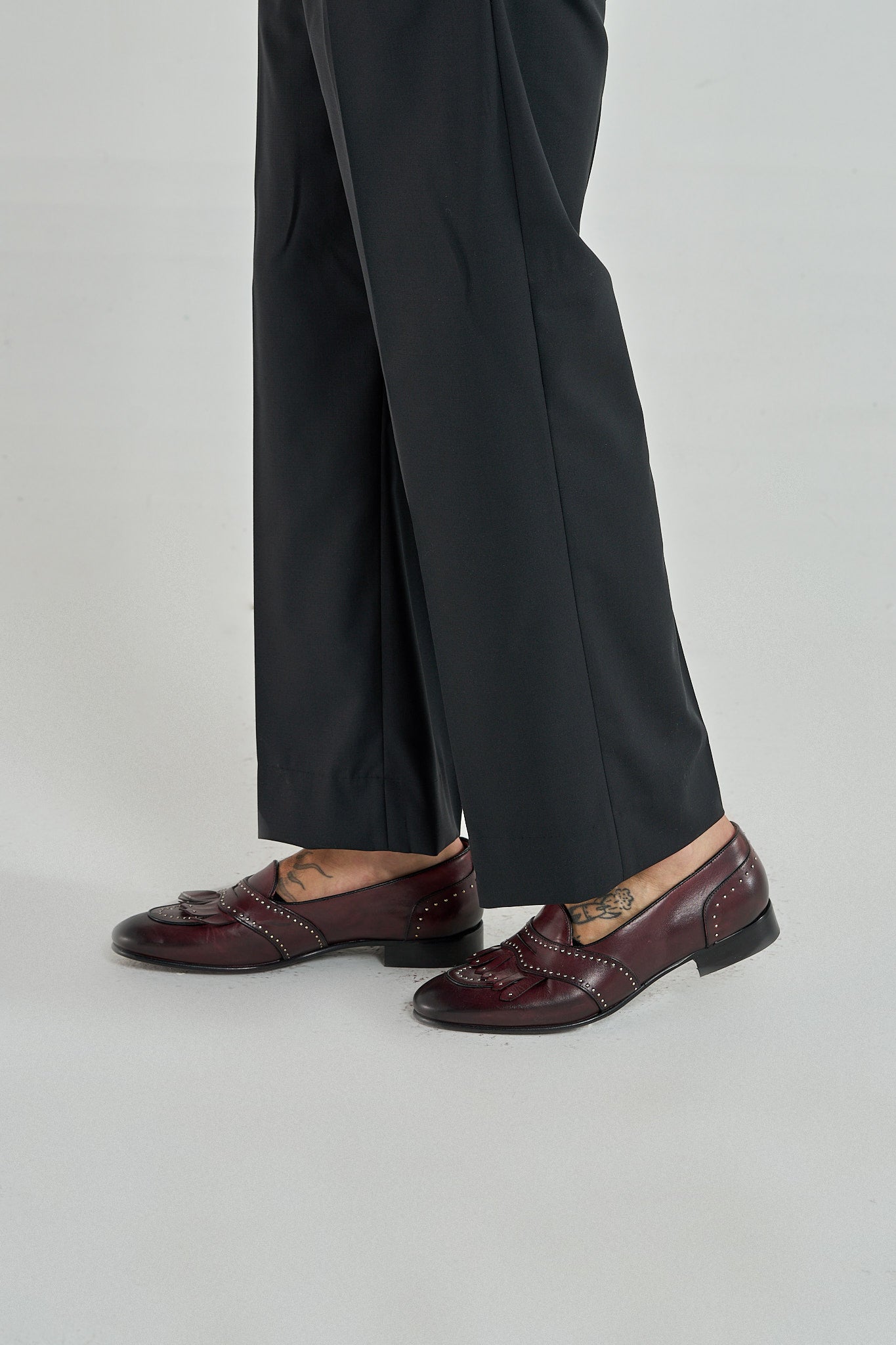 Pantalone Fondo Ampio Senza Piega Nero Milano