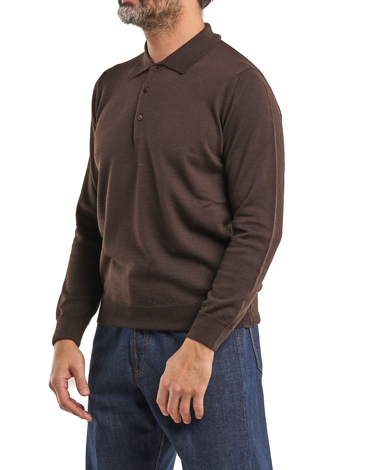 Polo shirt in 100% Moro Merino wool