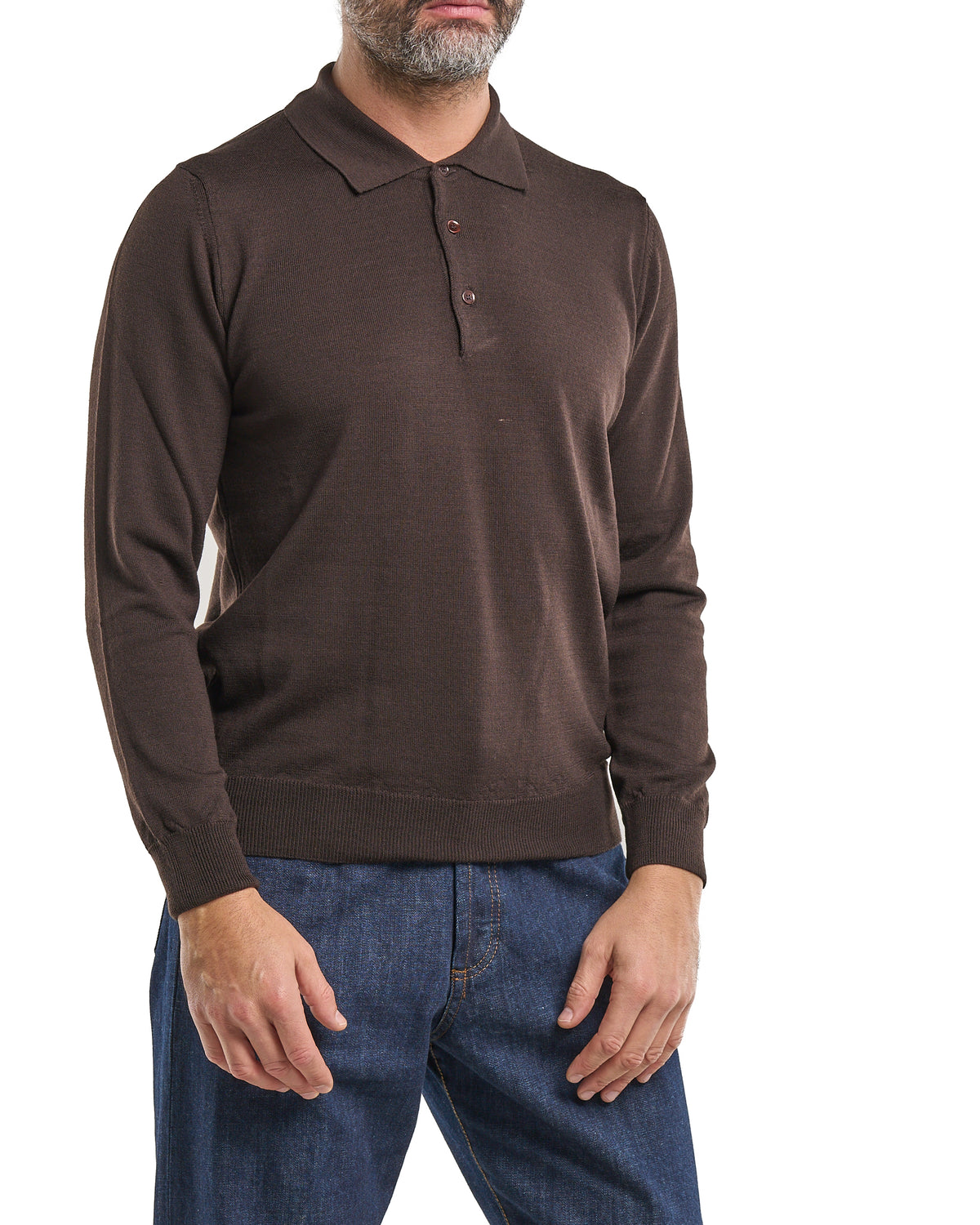 Polo shirt in 100% Moro Merino wool