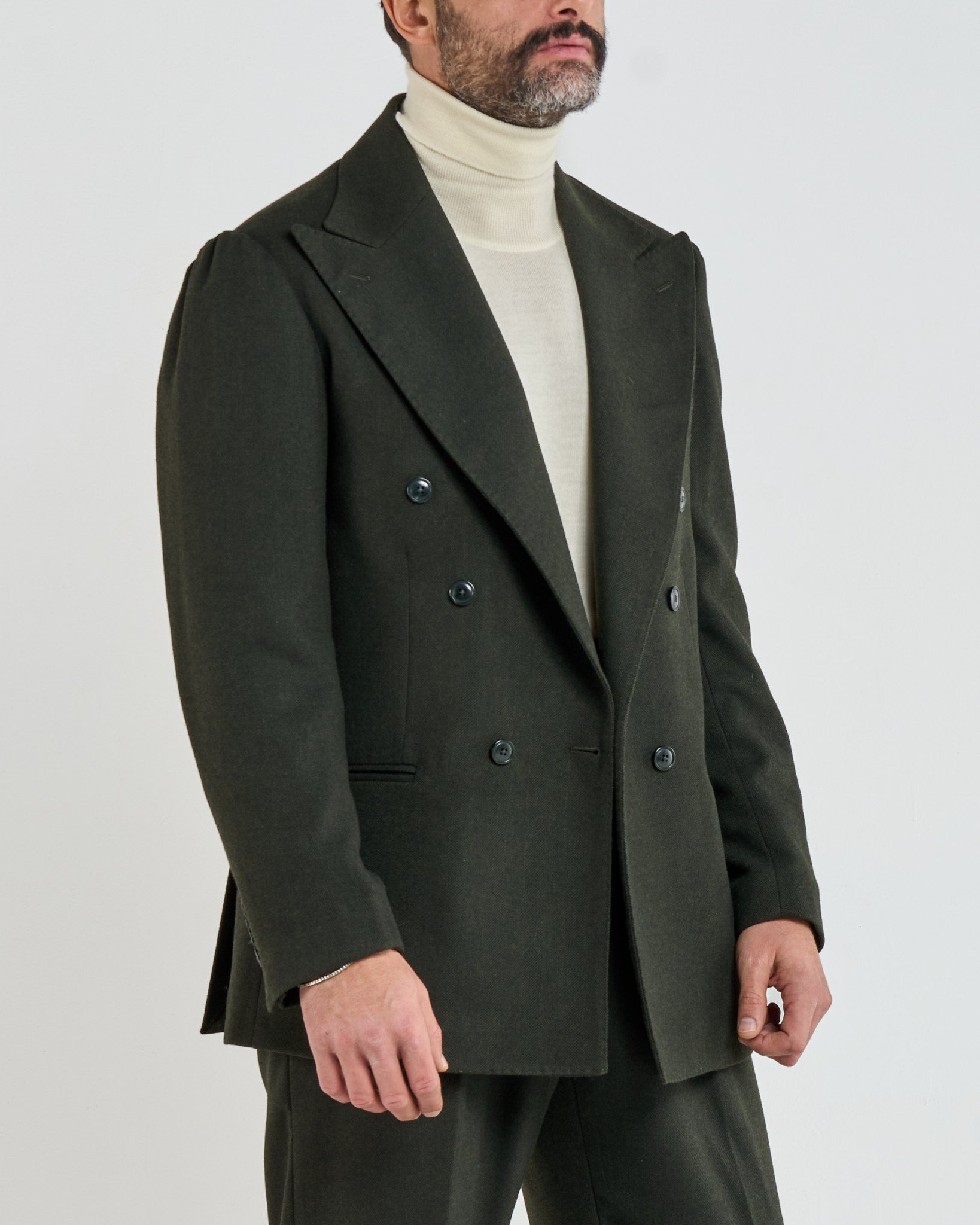 Giacca Jocket in Flanella Spigata Verde Aspen