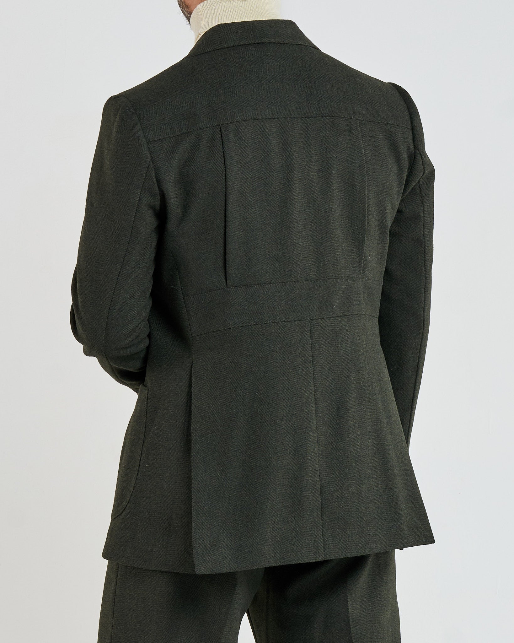 Giacca da Caccia Monopetto Spigato Verde Aspen