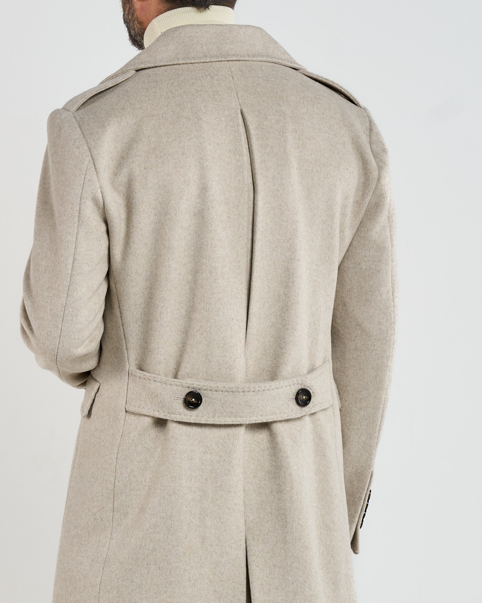 Cappotto Military Doppiopetto con Rever a Lancia Pietra