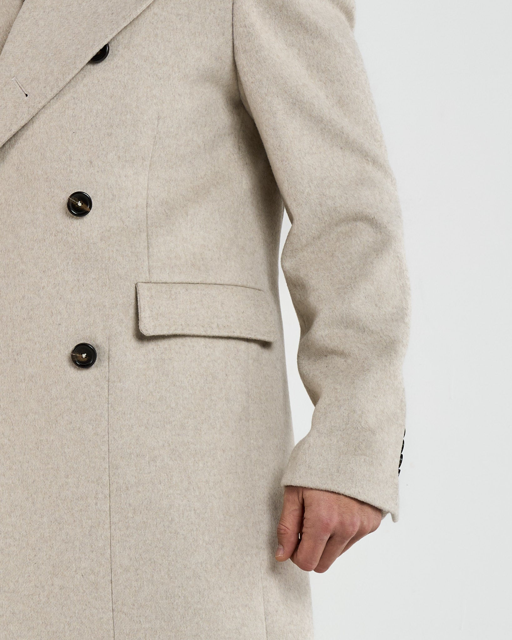 Cappotto Military Doppiopetto con Rever a Lancia Pietra