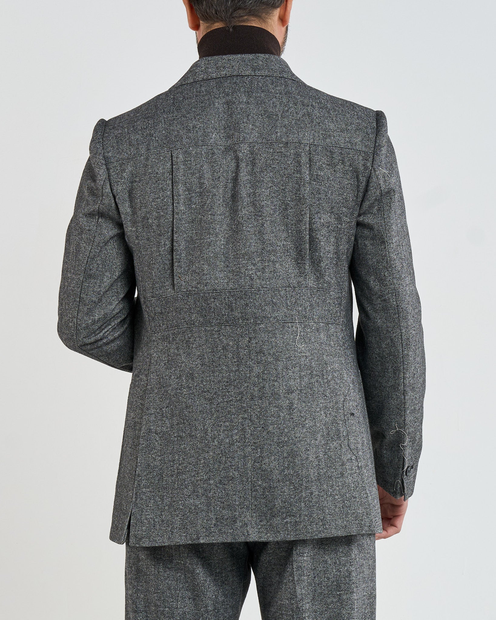 Giacca da Caccia Monopetto Spigato Grigio Madonna Di Campiglio