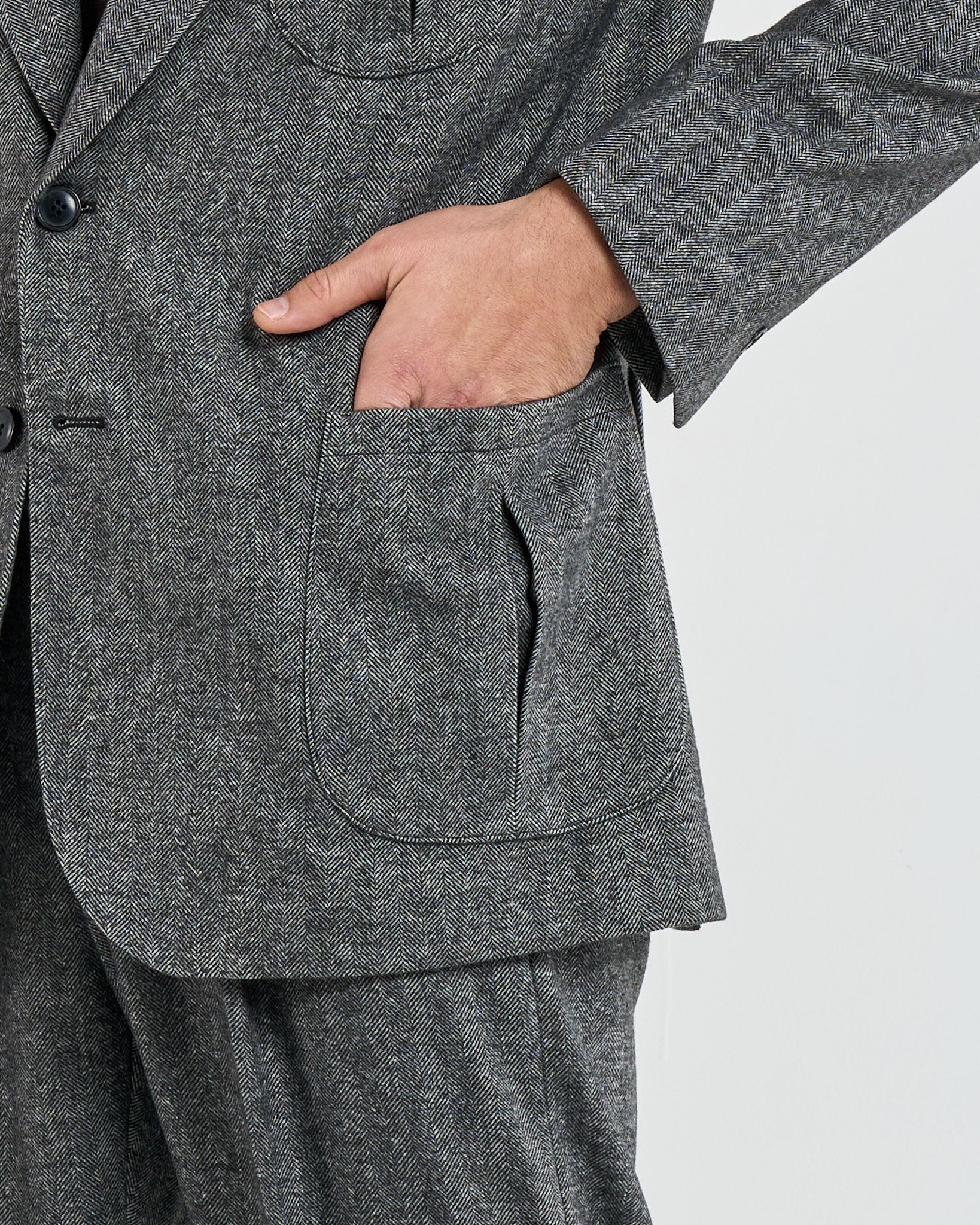 Giacca da Caccia Monopetto Spigato Grigio Madonna Di Campiglio