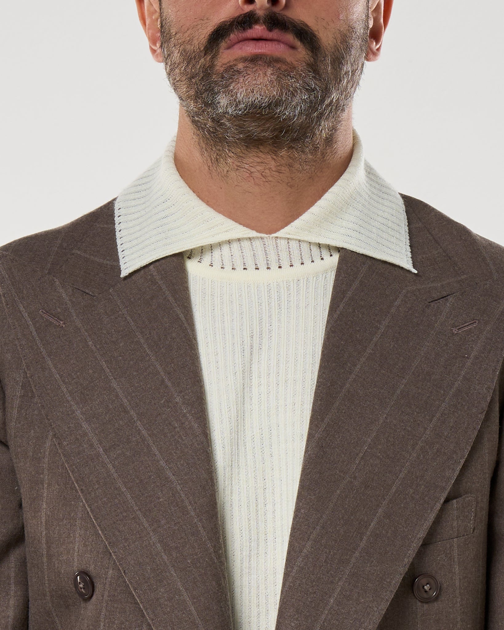 Maglia Collar Twist Panna