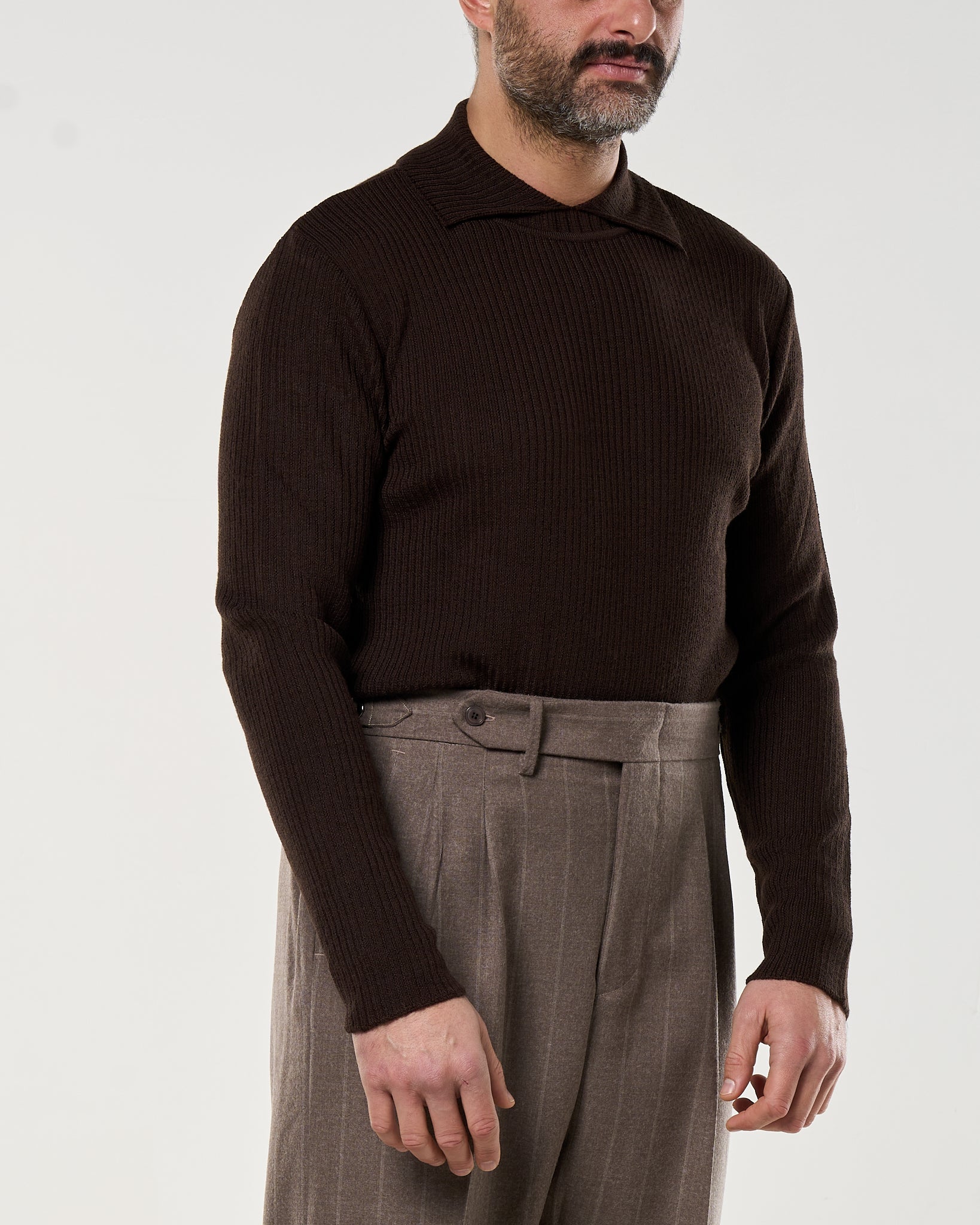 Maglia Collar Twist Moro