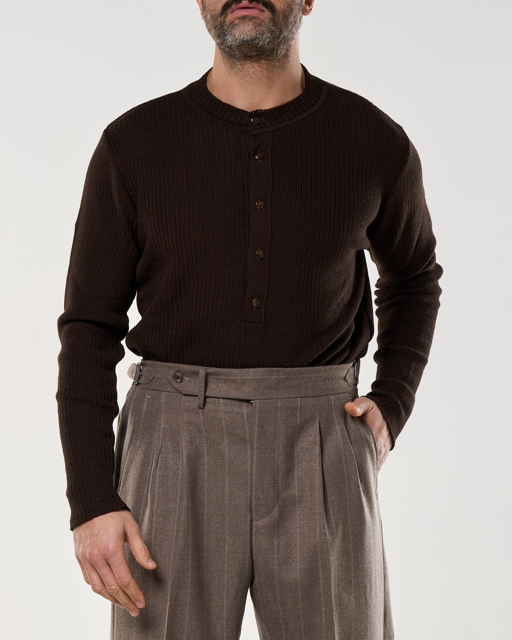 Maglia Henley Knit Testa di Moro