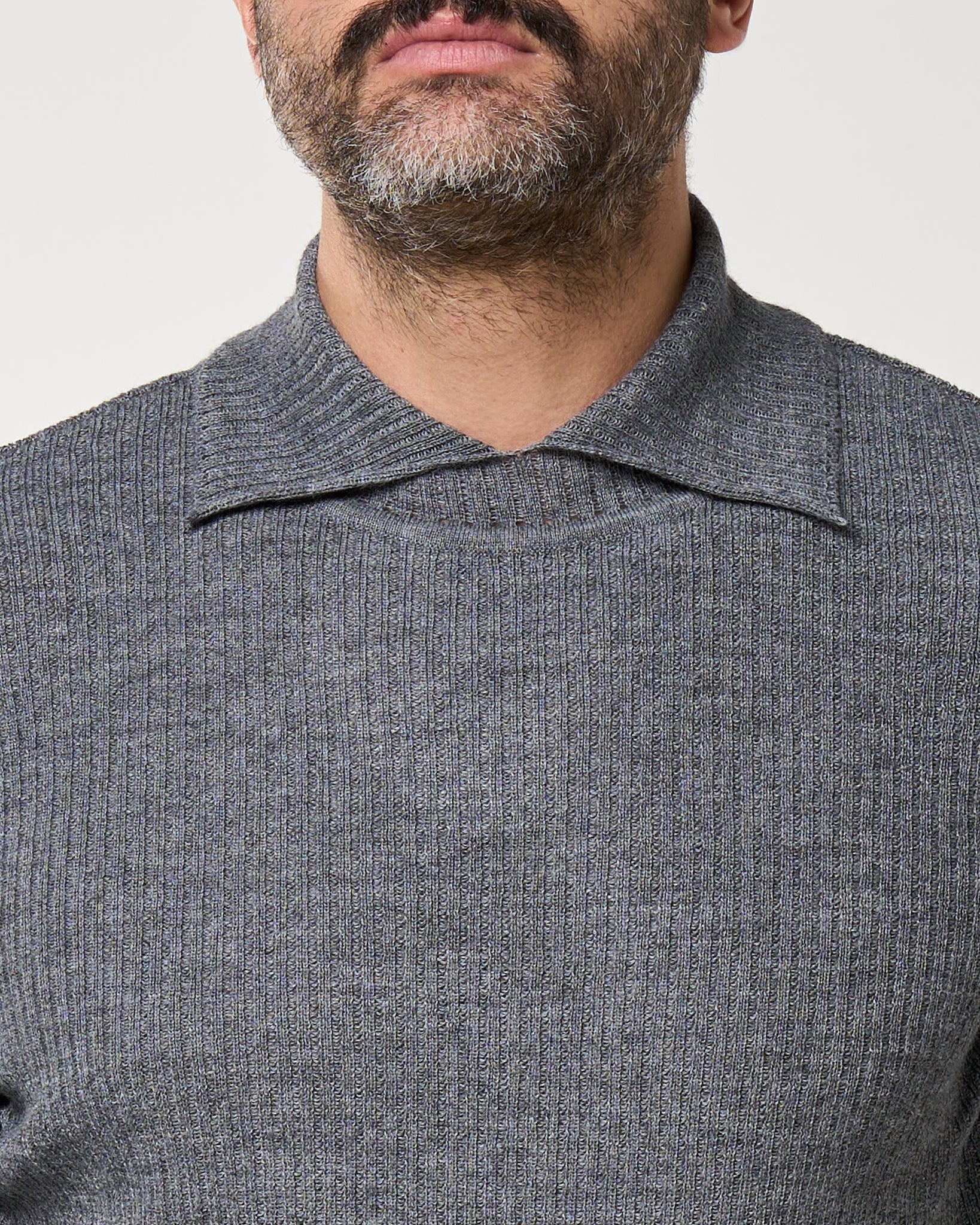 Maglia Collar Twist Grigia