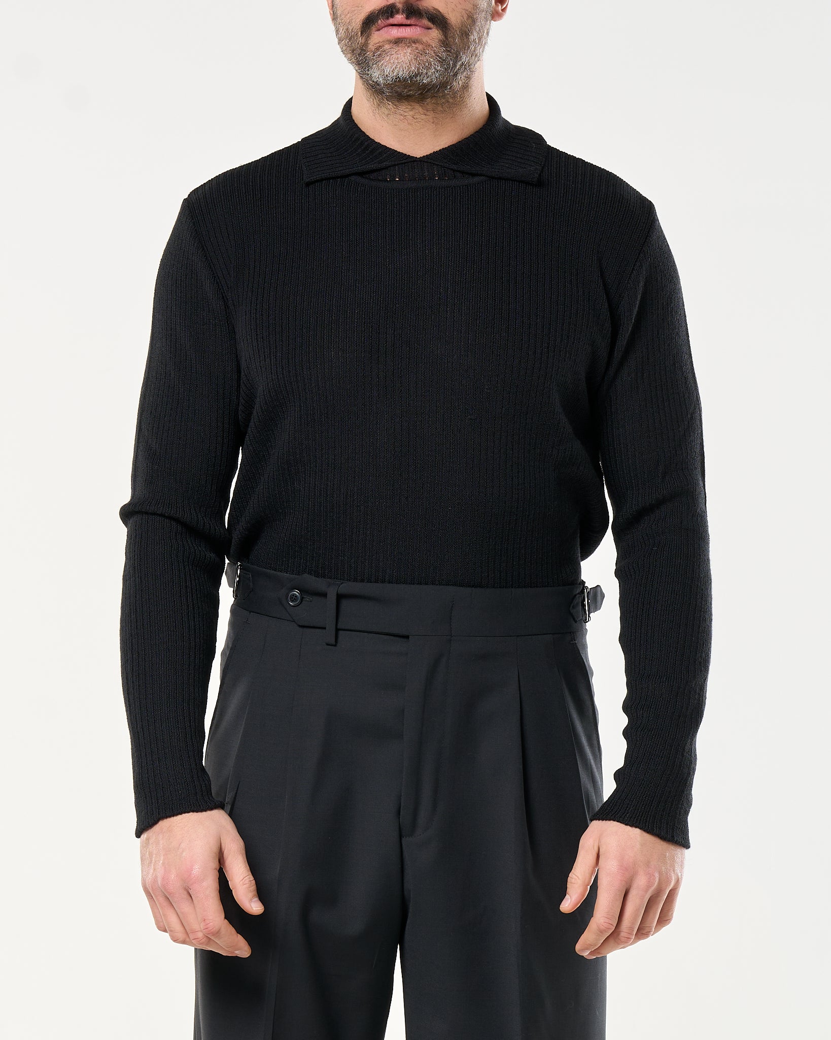 Maglia Collar Twist Nera