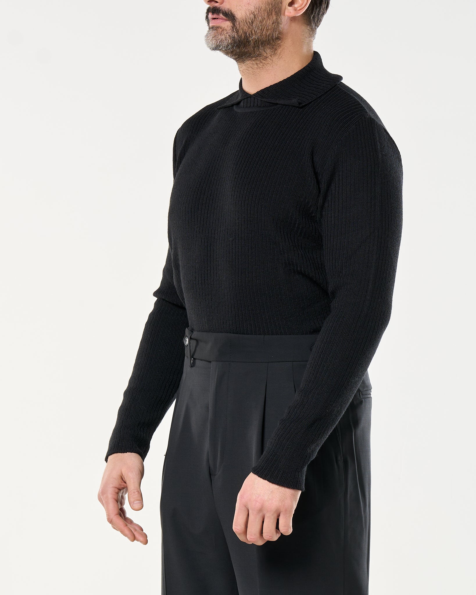 Maglia Collar Twist Nera