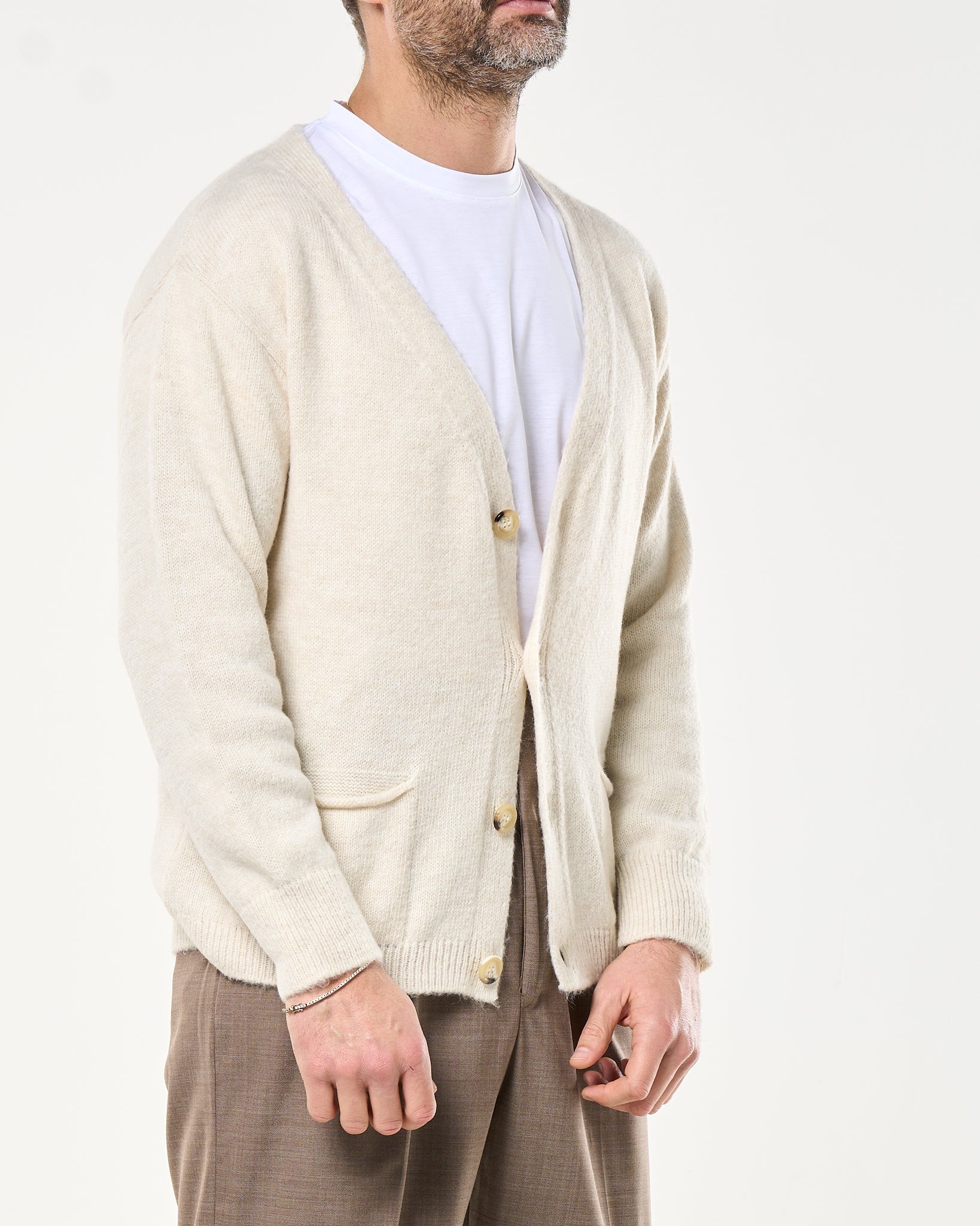 Cardigan Relax Knit Panna