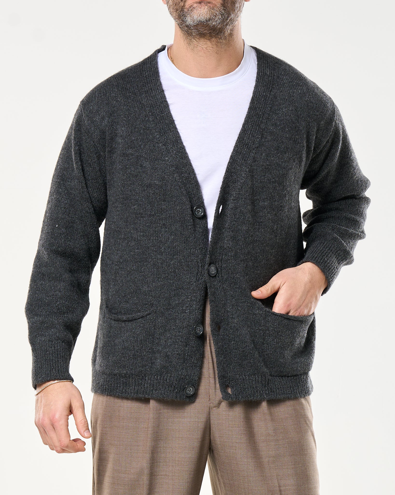 Cardigan Relax Knit Grigio