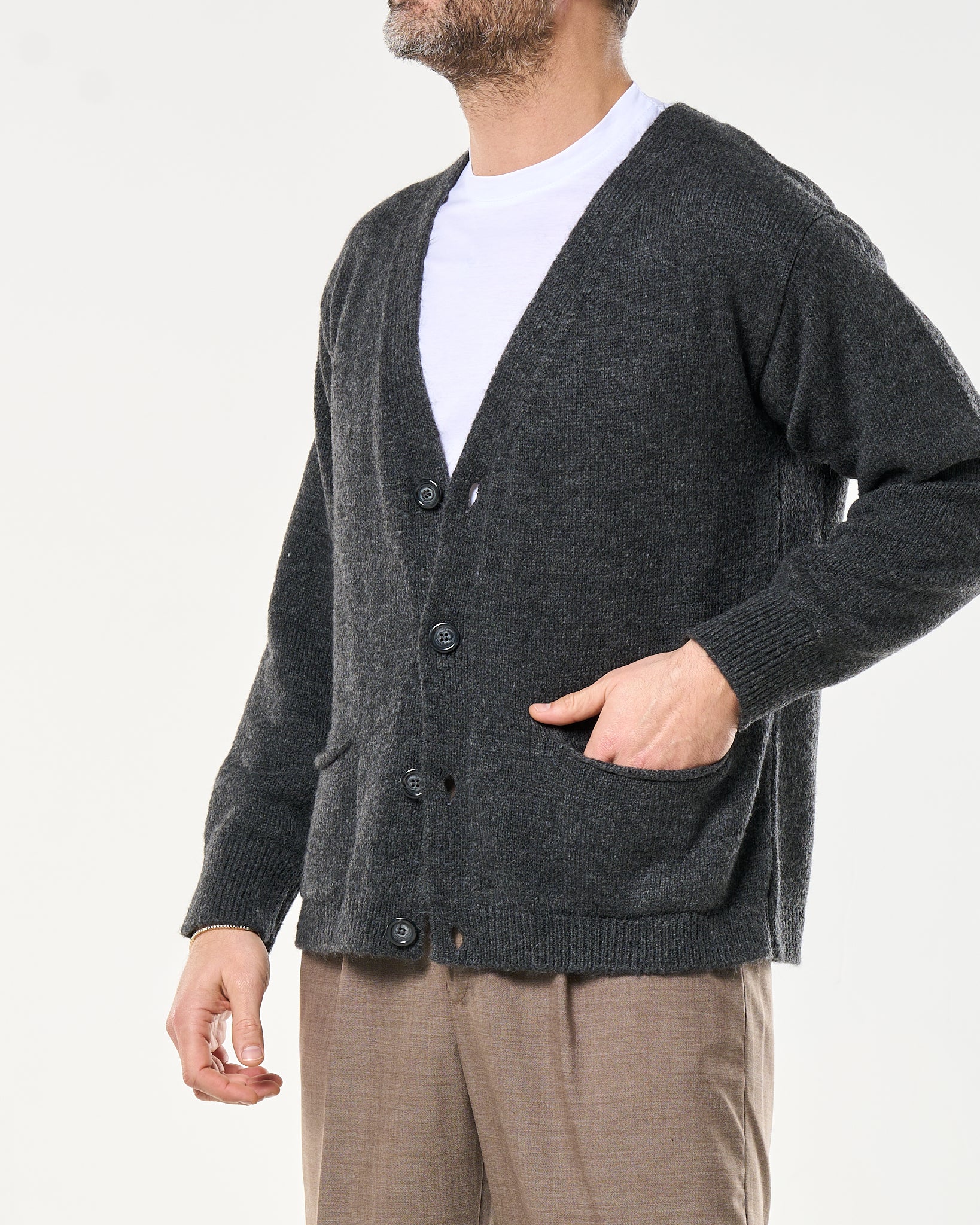 Cardigan Relax Knit Grigio