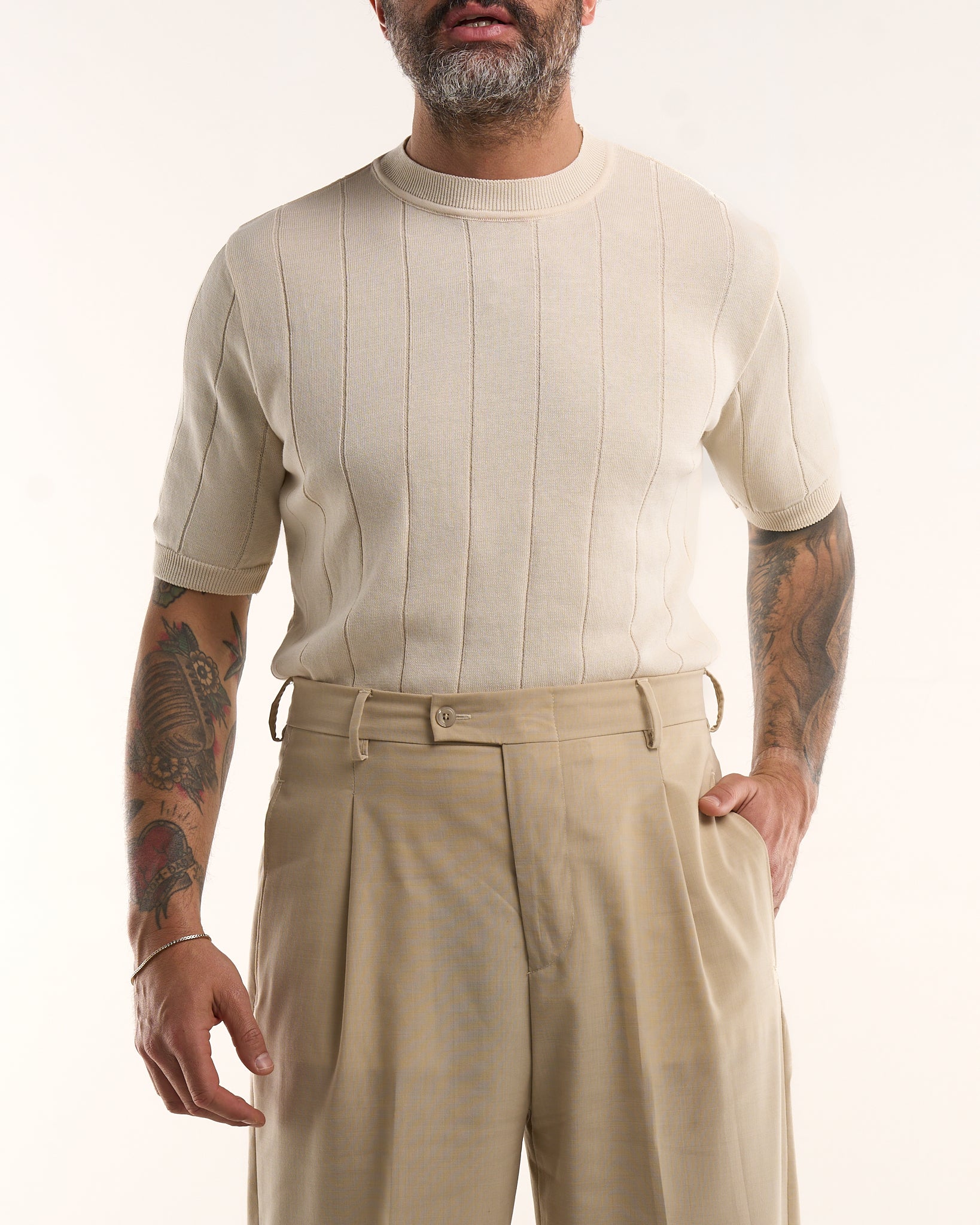 Henley Knit Blue Sweater