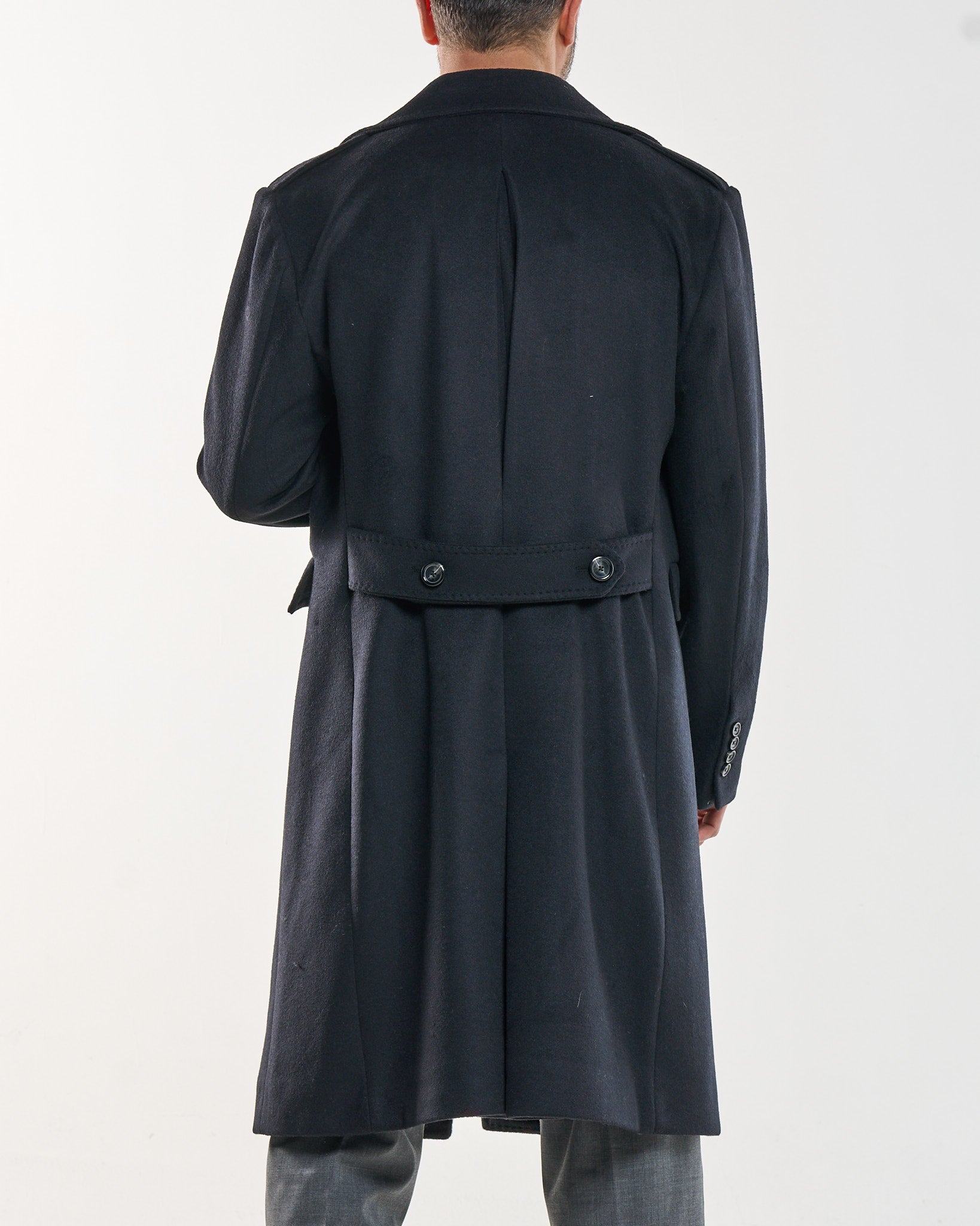 Cappotto Military Doppiopetto con Rever a Lancia Nero