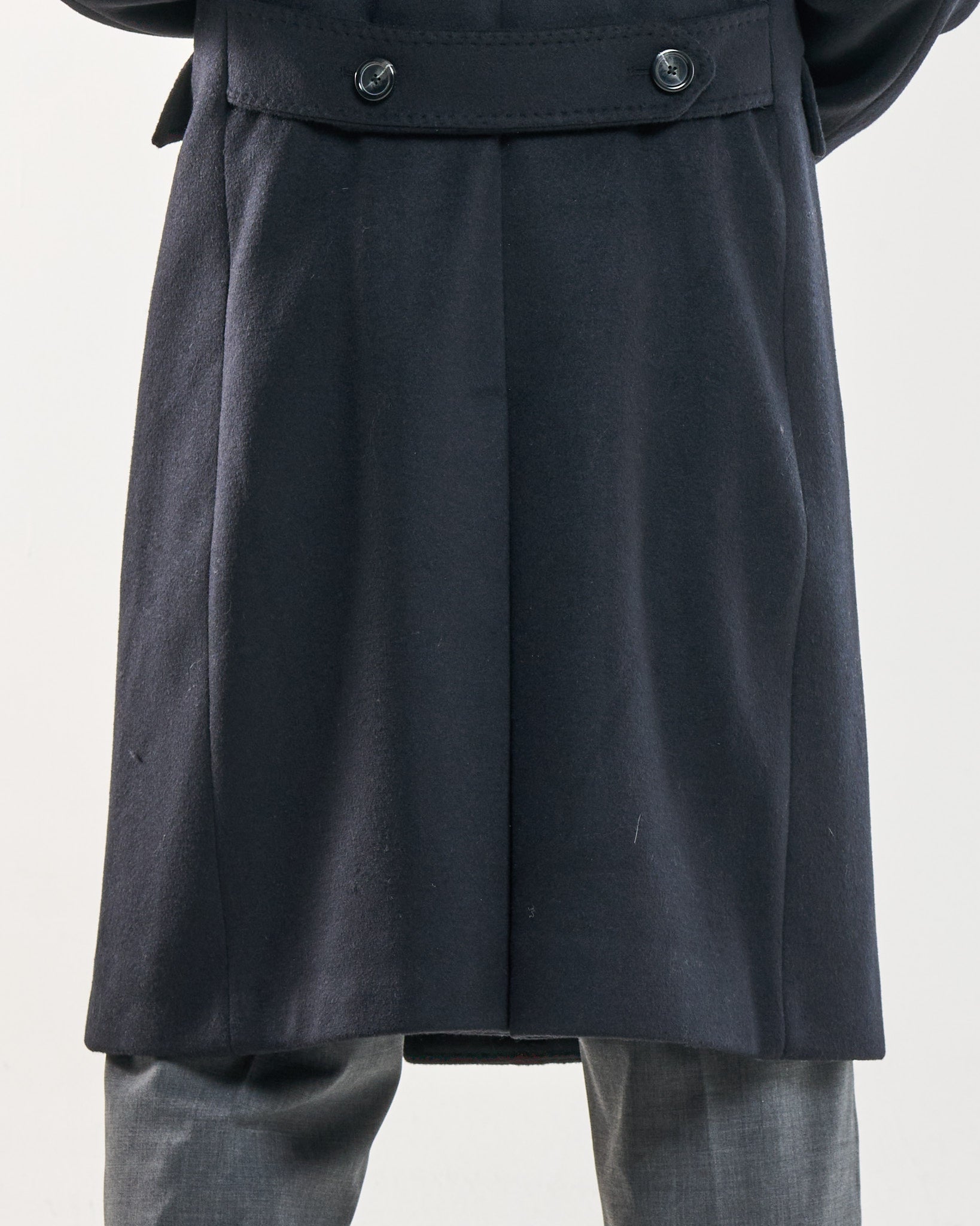 Cappotto Military Doppiopetto con Rever a Lancia Nero