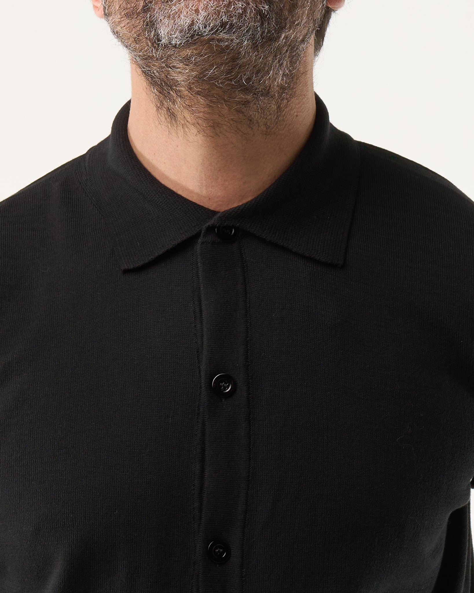 Long Sleeve Polo Shirt with Three Buttons in Powder Pink