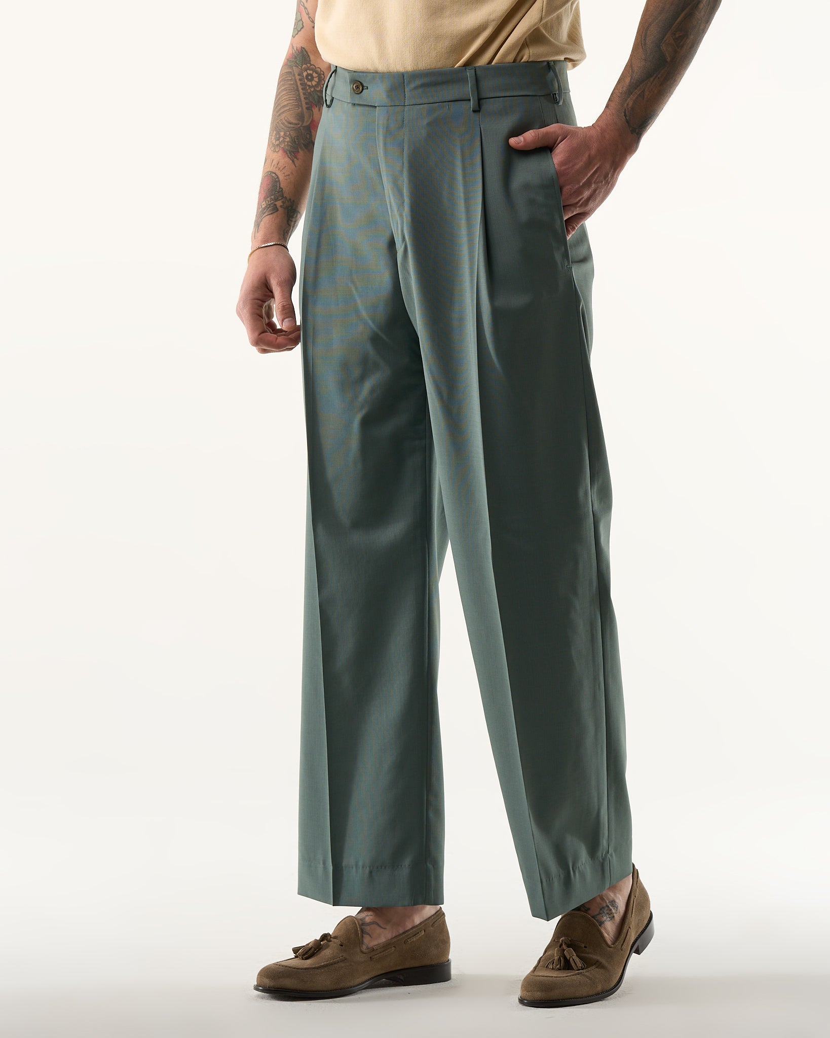 Mykonos Matte White Wide Leg Trousers Without Crease