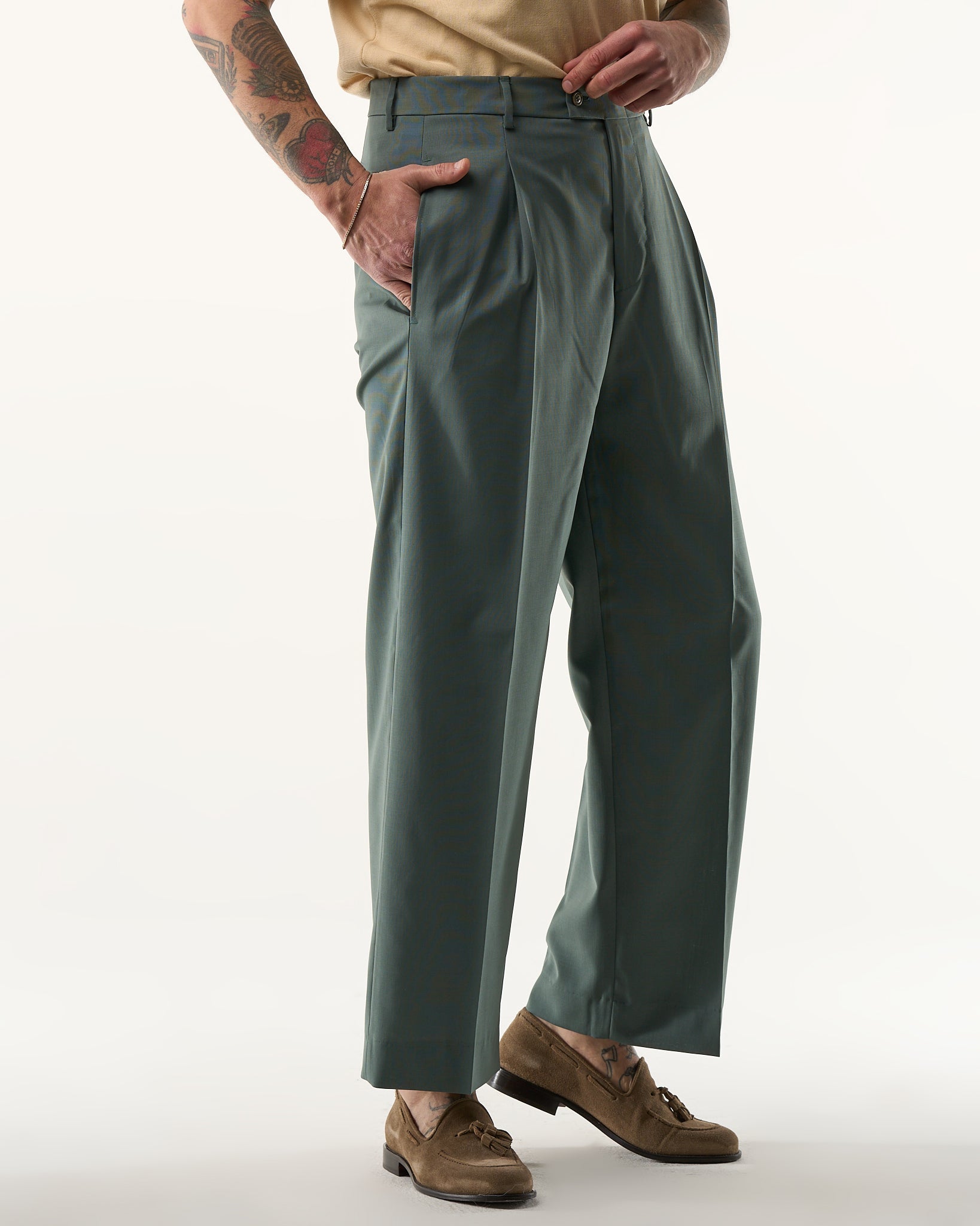 Mykonos Matte White Wide Leg Trousers Without Crease
