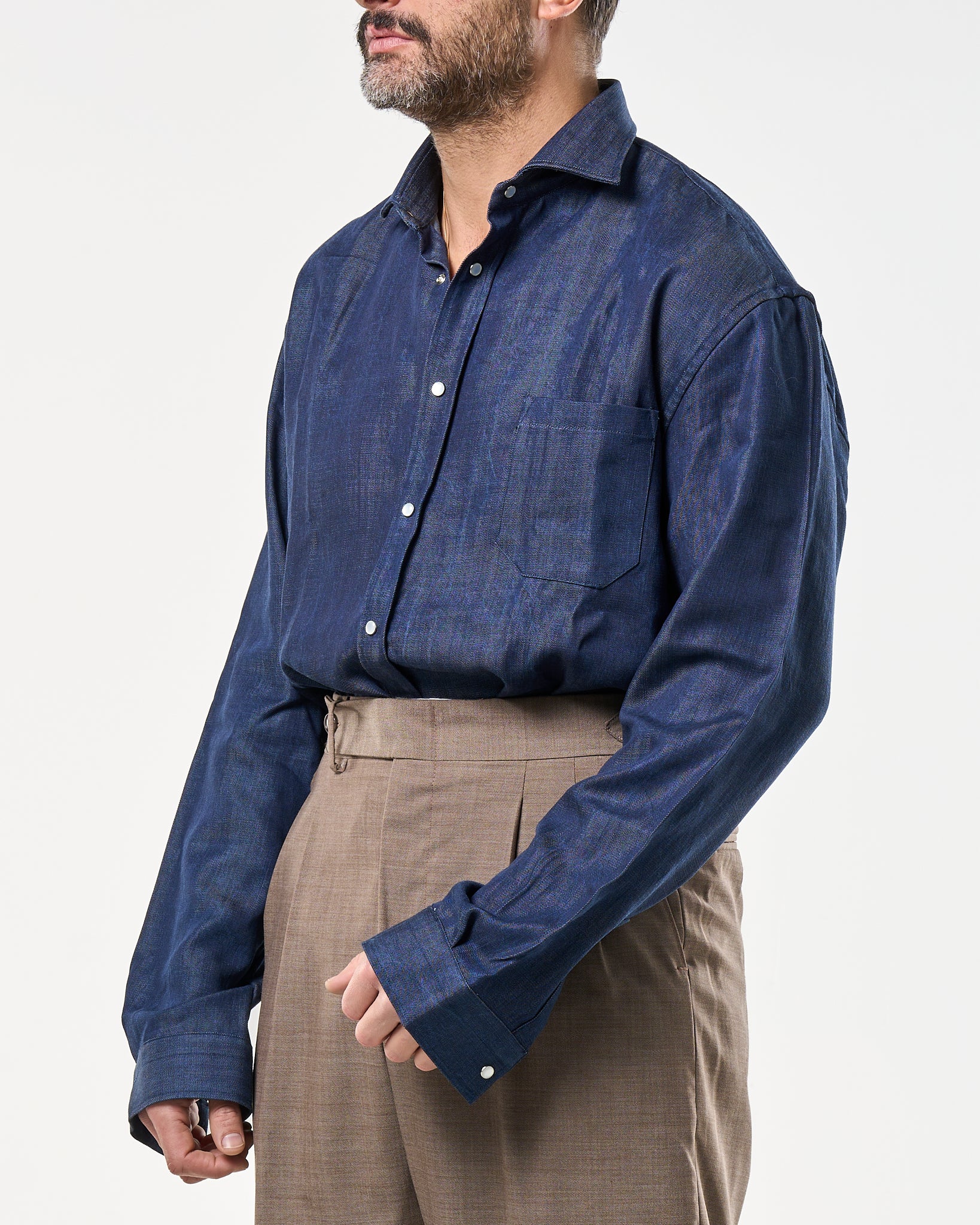 Camicia Oversize con Taschino Lavaggio Zero