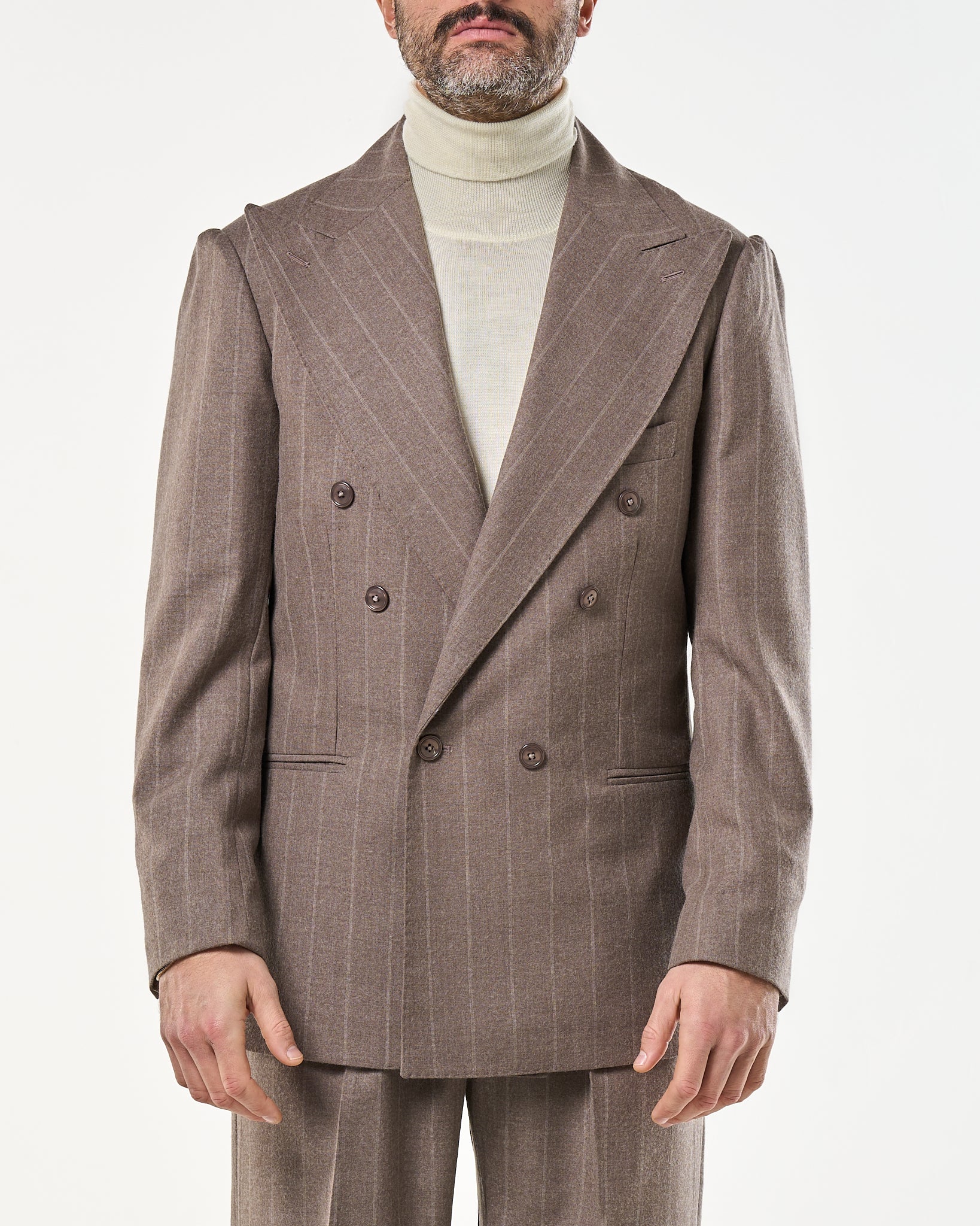 Abito in Lana Gessato Moro e Sabbia Vietri