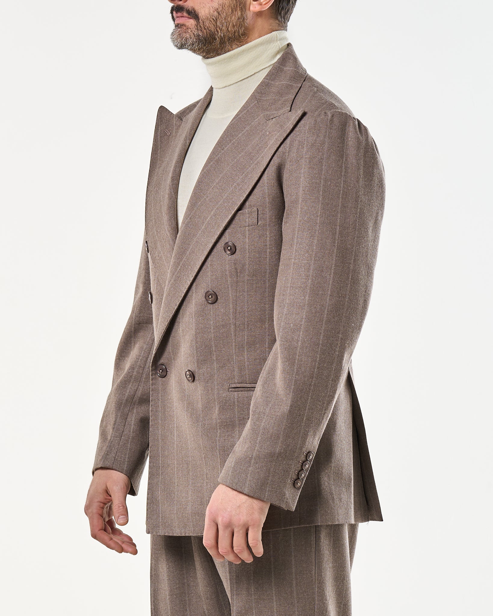 Giacca Jocket in Lana Gessato Moro e Panna Vietri