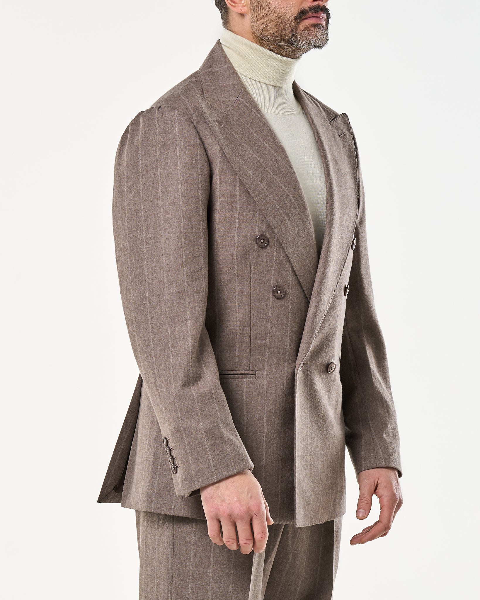 Giacca Jocket in Lana Gessato Moro e Panna Vietri